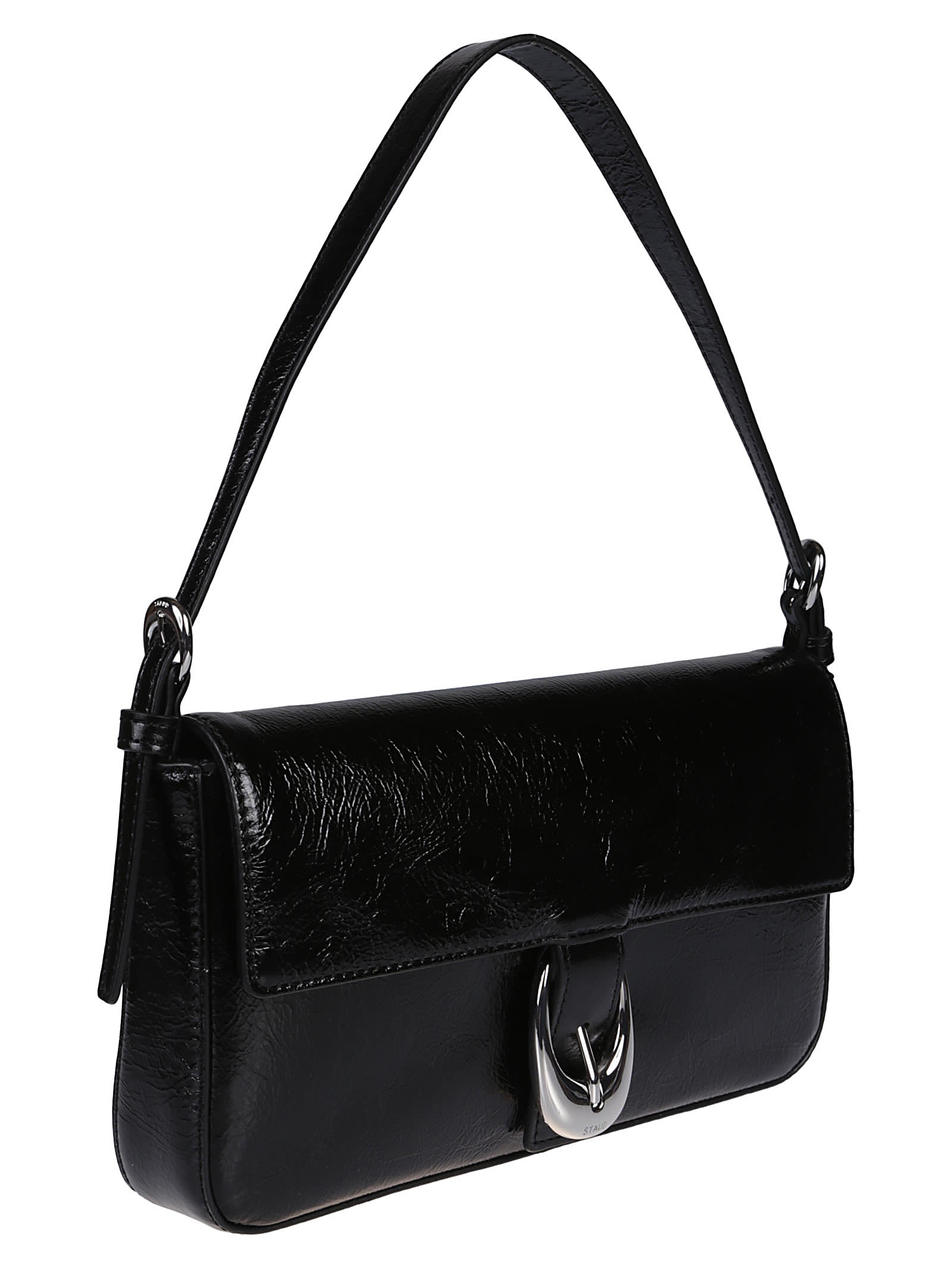 Shop Staud Harlow Shoulder Bag In Blk Black