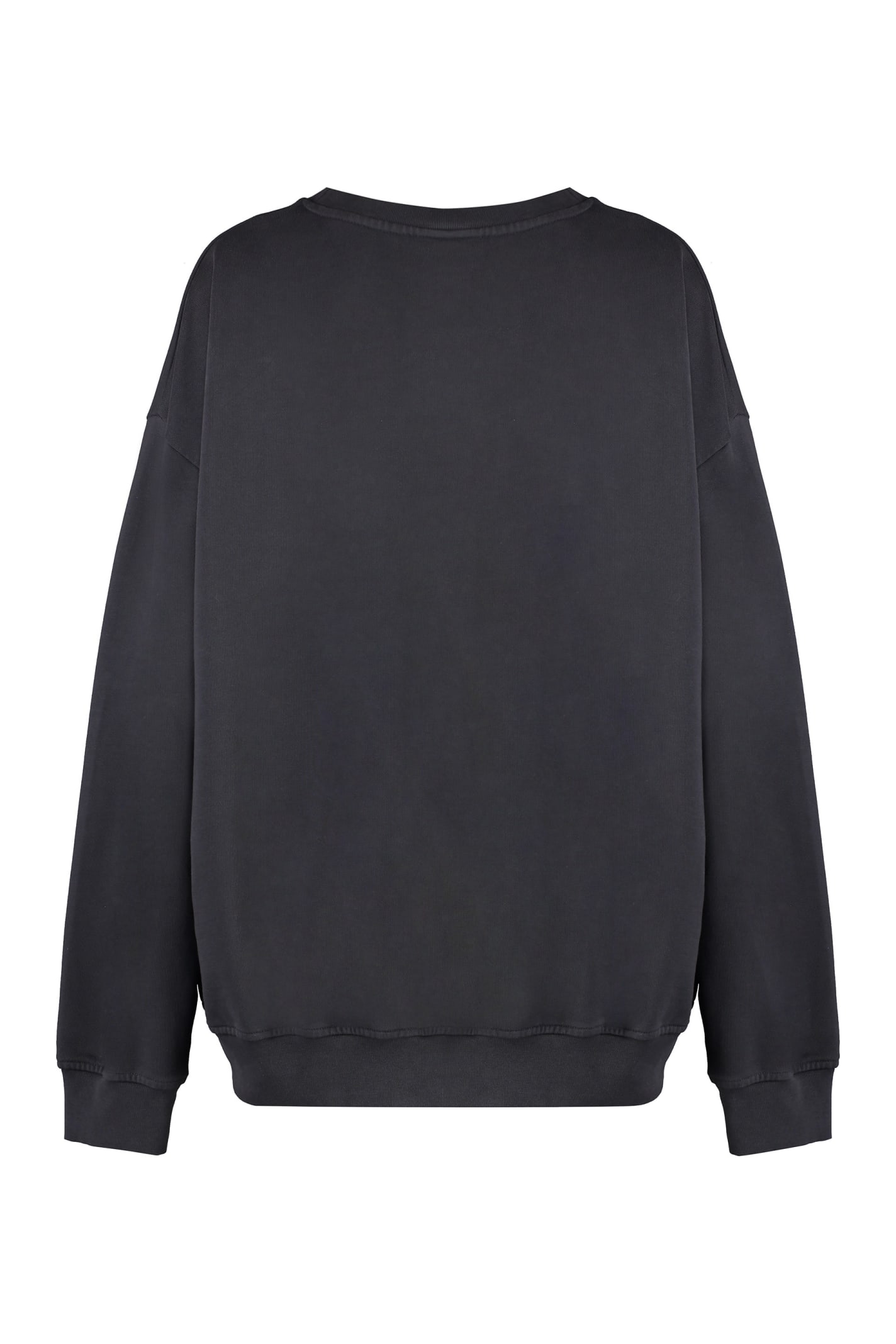 Shop Ganni Cotton Crew-neck Sweatshirt In Grey