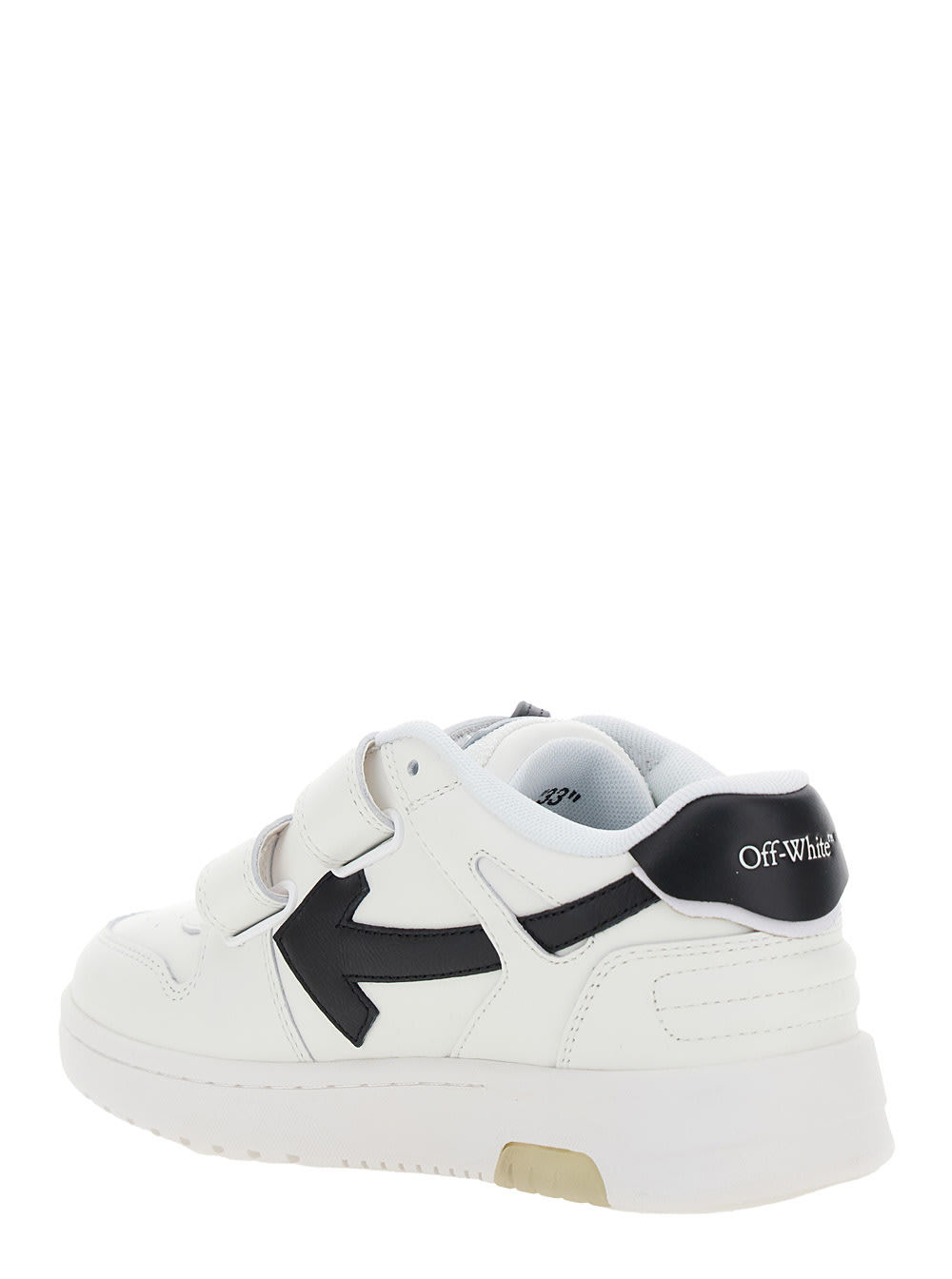 Shop Off-white Out Of Office White Low Top Sneakers With Velcro Straps In Leather Boy