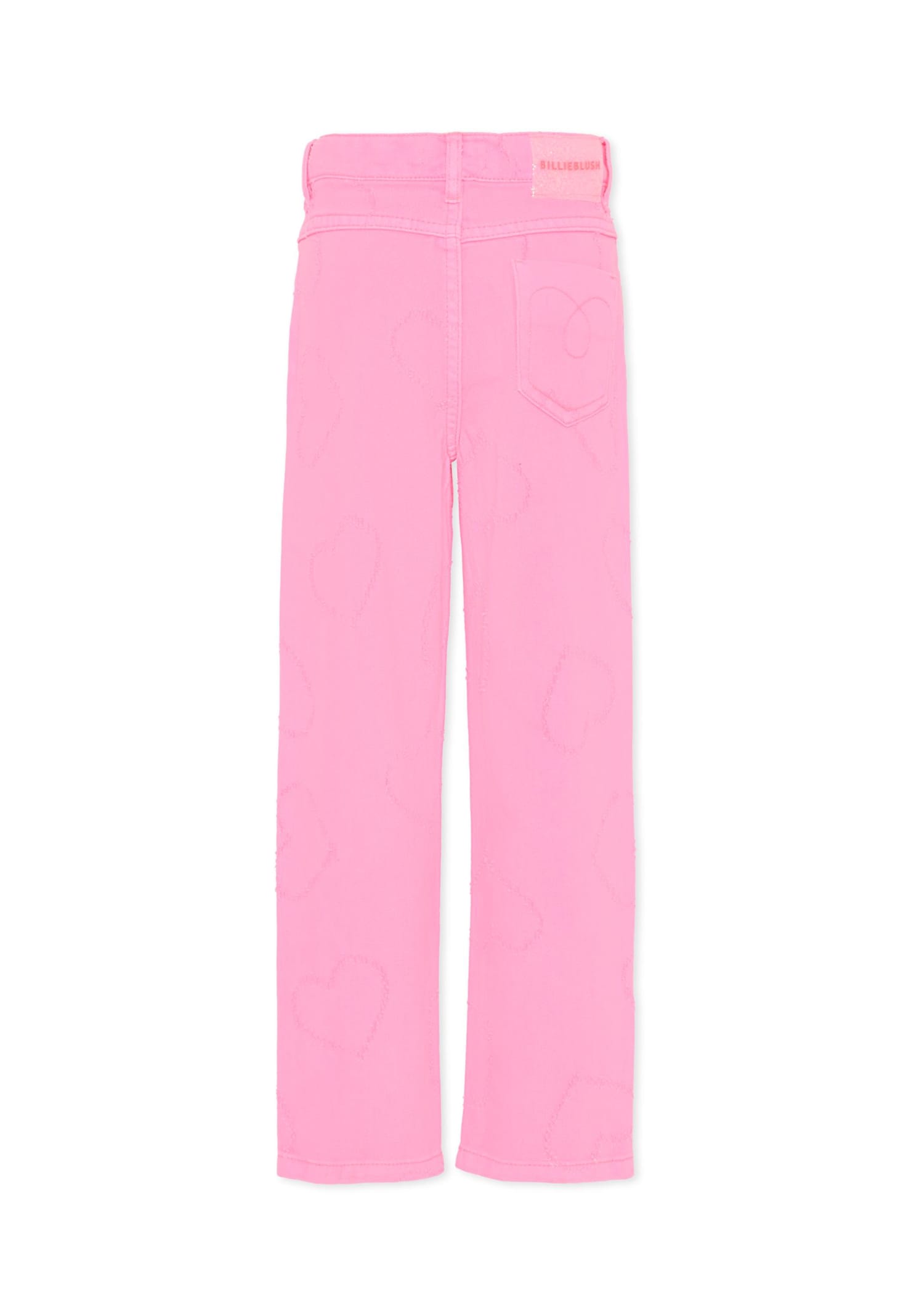 Billieblush Pink Trousers For Girl With Hearts In Pink