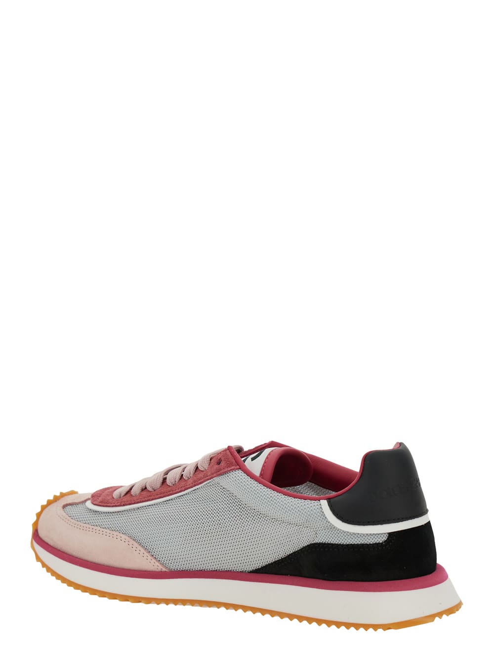 Shop Dolce & Gabbana Aria Multicolor Running Sneakers With Logo Detail In Suede And Tech Fabric Woman