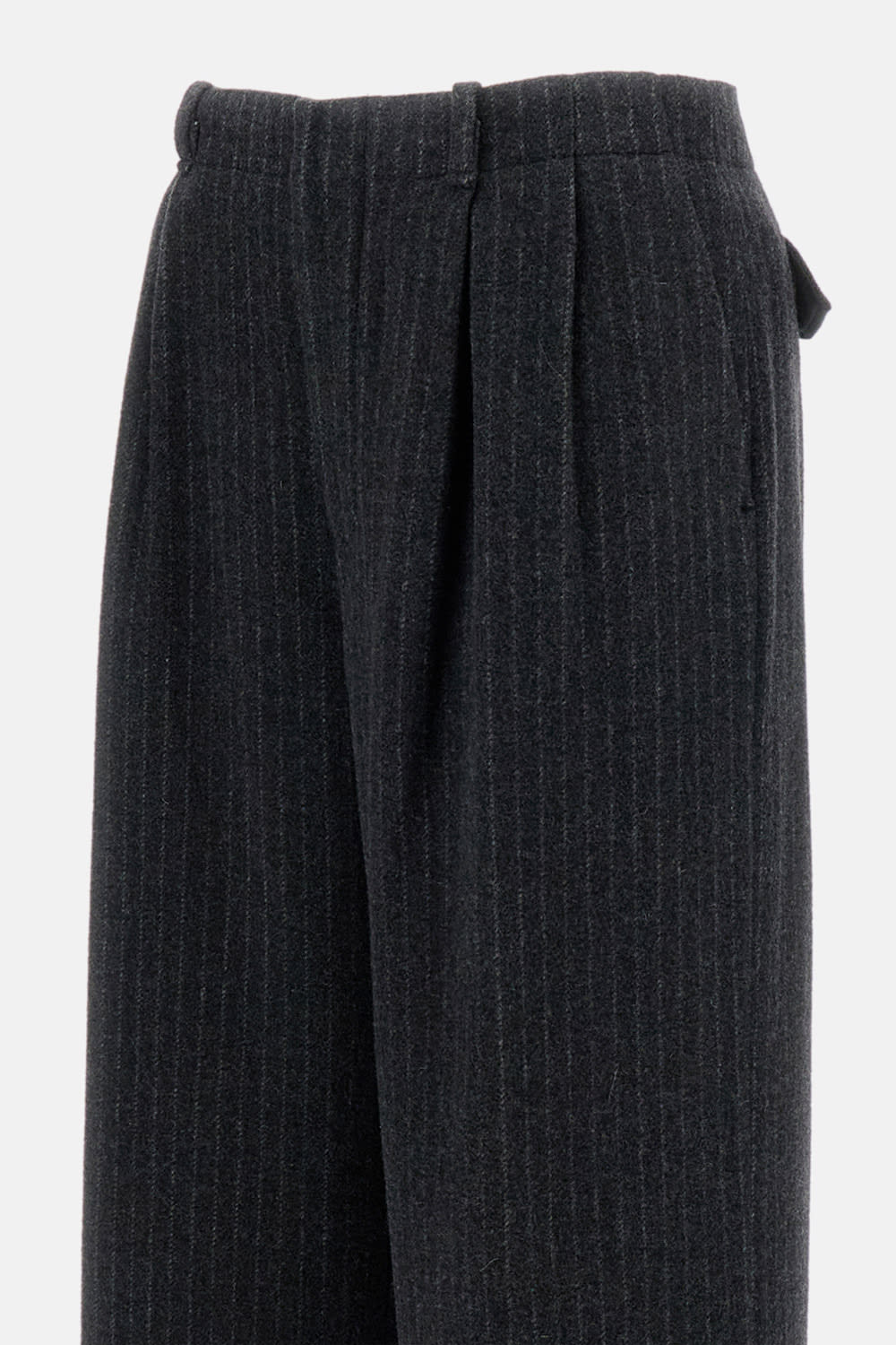 Durazzi Milano Pinstriped Wide-leg Trousers With Tailored Fit In Gray