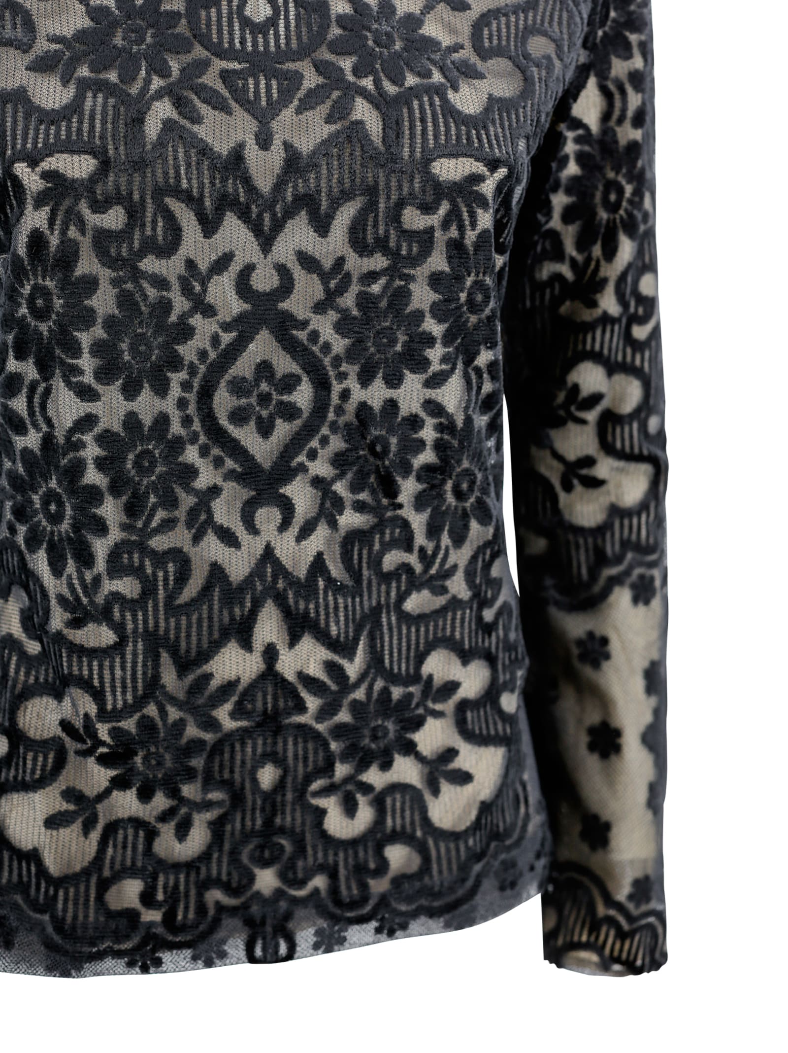 Shop Etro Top With Jacquard Effect In Black