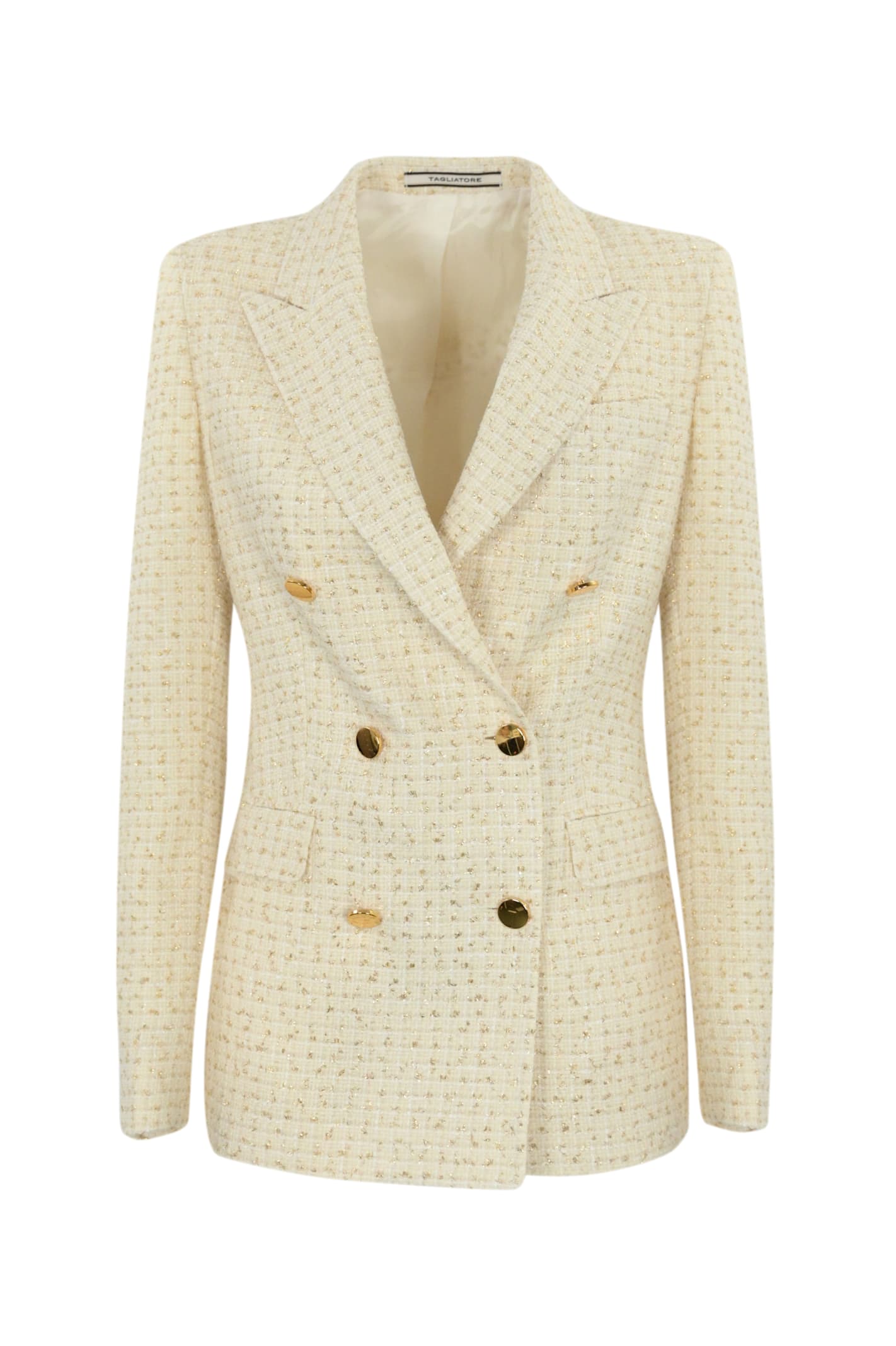 Shop Tagliatore Paris Boucle Blazer In Panna