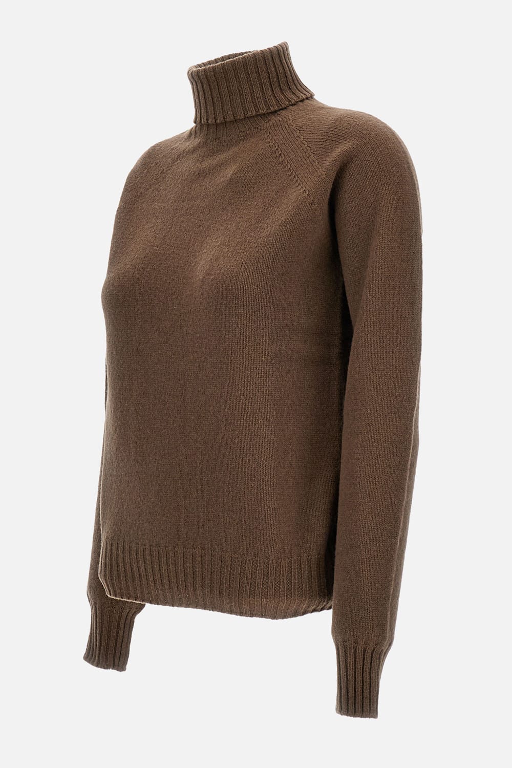 Drumohr Turtleneck Wool Sweater In Brown