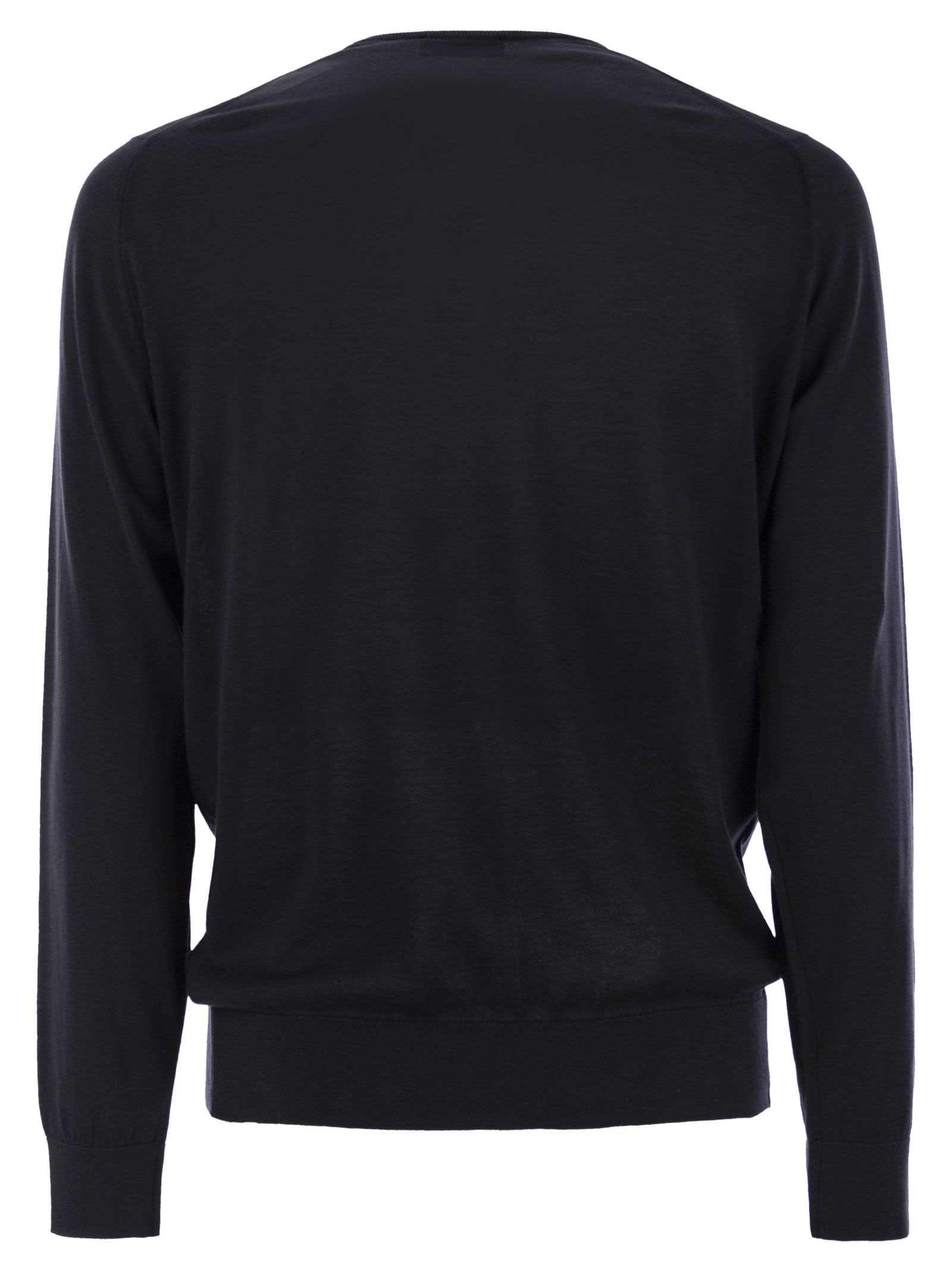 John Smedley Hatfield - Cotton Crew-neck Sweater In Black