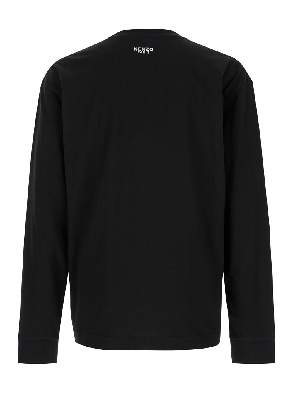 Shop Kenzo Black Long Sleeve T-shirt With Boke Flower Patch In Cotton Man