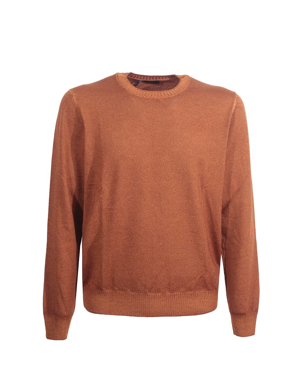 Shop Fay Crew Neck Sweater In Leather Brown