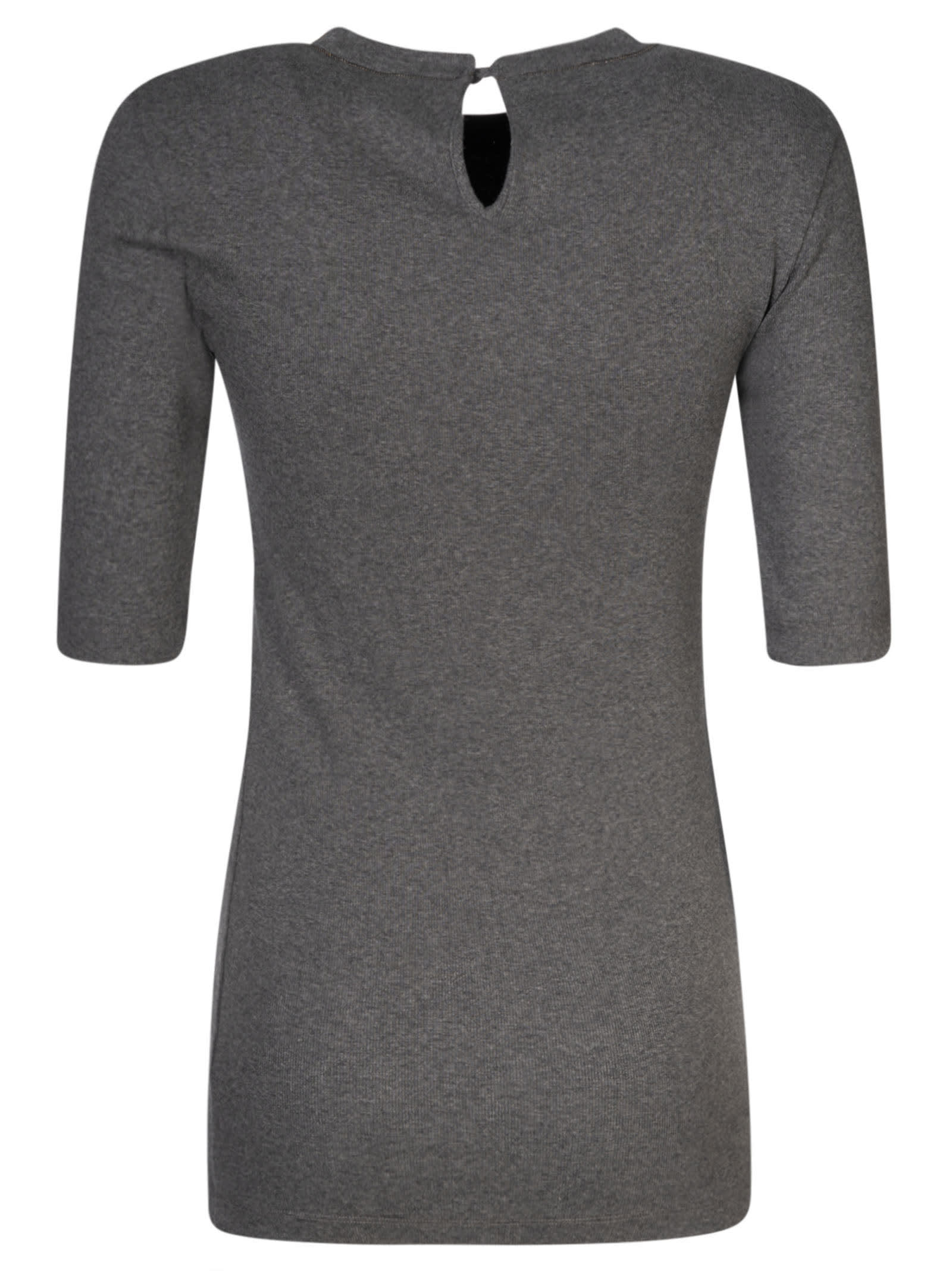 Shop Brunello Cucinelli Stretch Fit Short-sleeved Jumper In Grigio