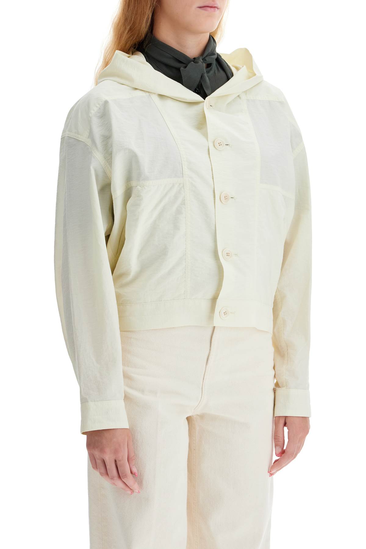 Shop Lemaire Short Hooded Blouson In Lemon Glaze