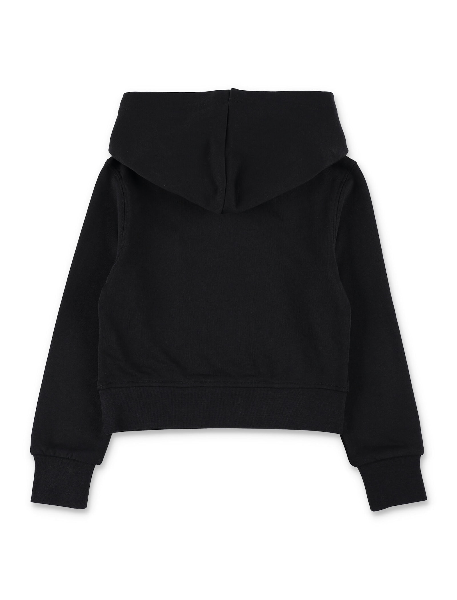 Diesel Kid -  Black Cotton Hoodie With Oval D Logo In Multi