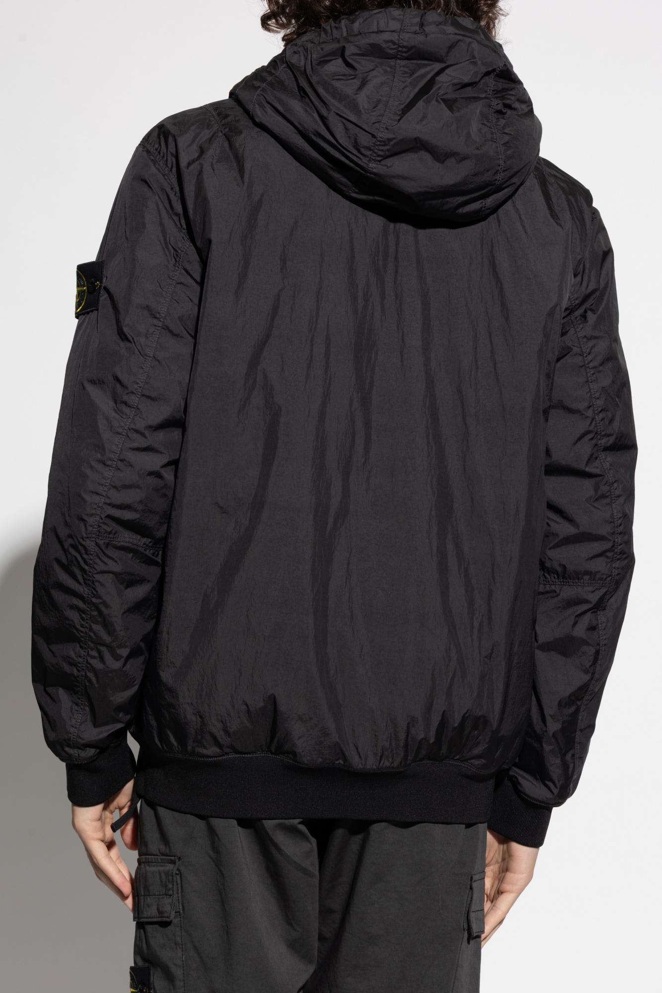 Stone Island Technical Fabric Hooded Jacket In Black