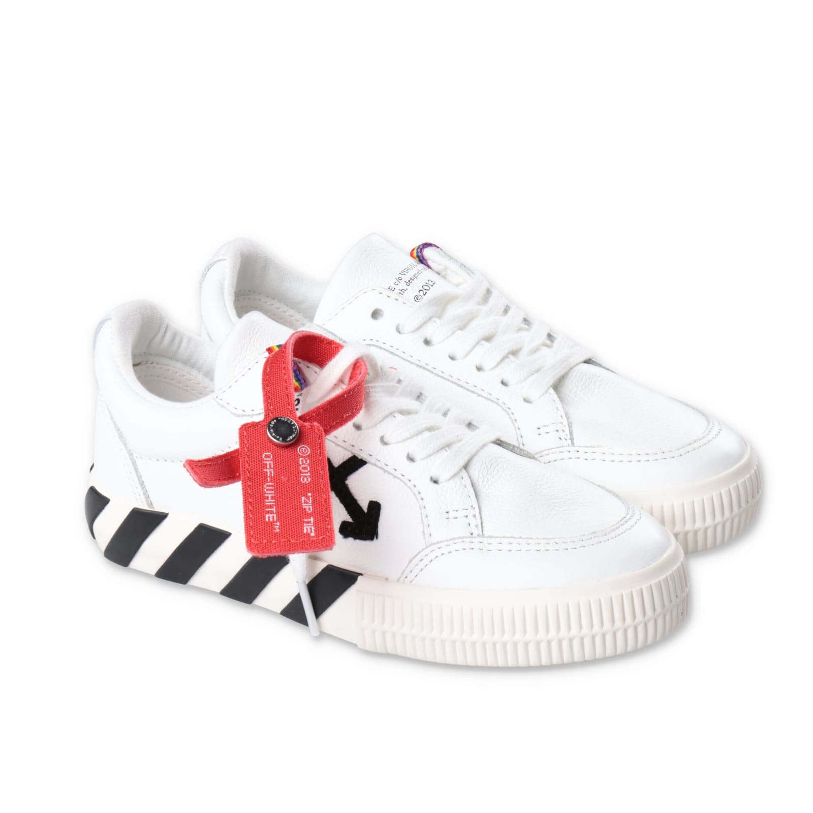 Off-White Off White Sneakers Bianche In Pelle Bambino