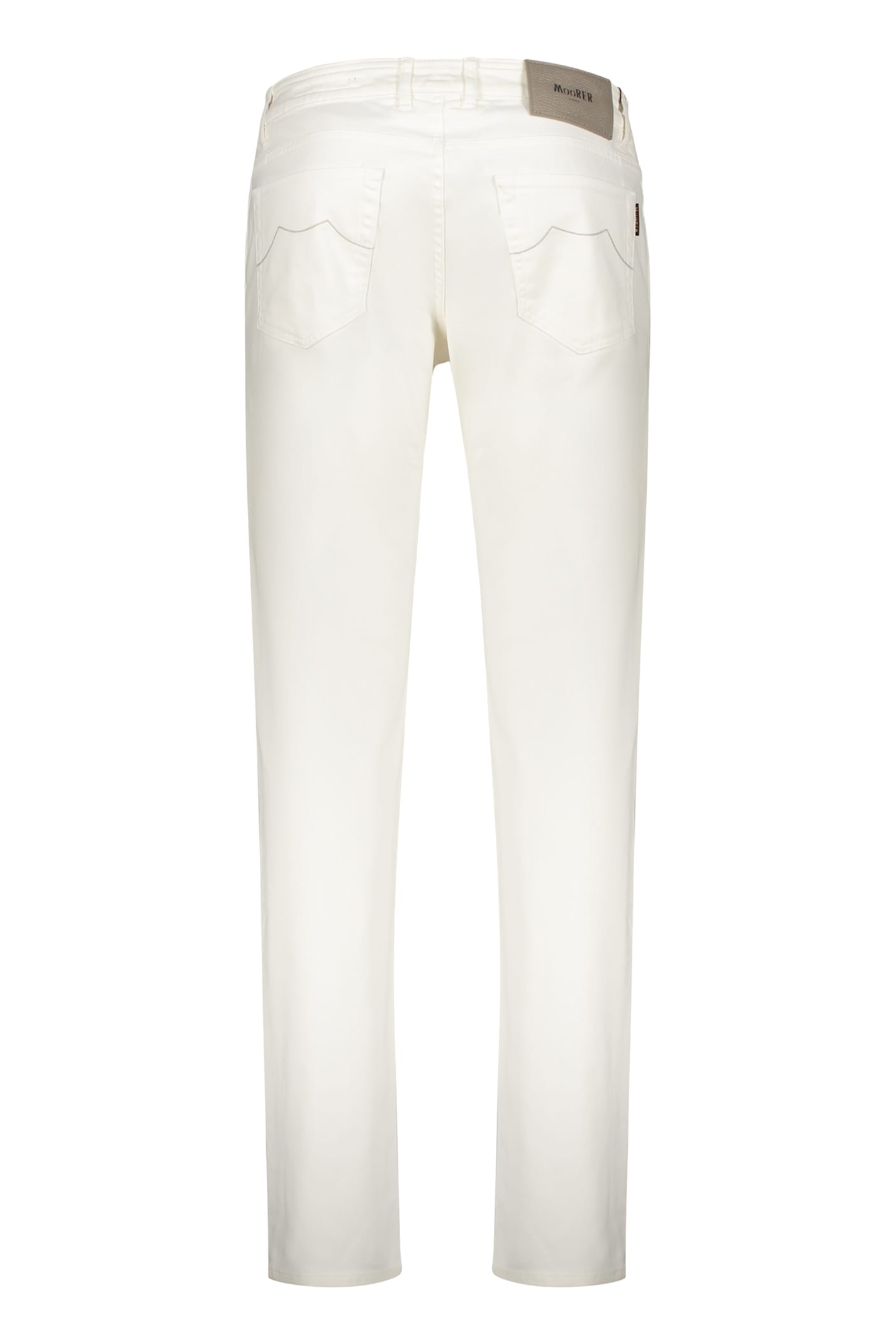 Moorer White Slim Jeans In Versatile Cotton In Neutral