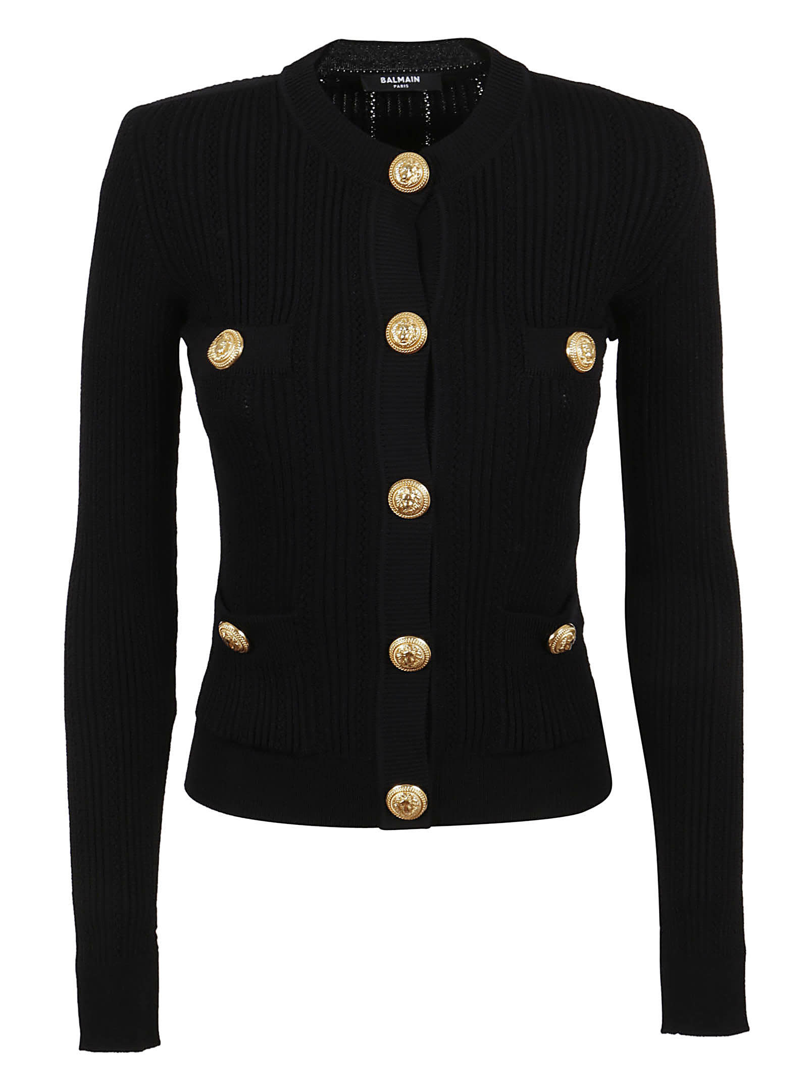 Balmain Black Cropped Cardigan