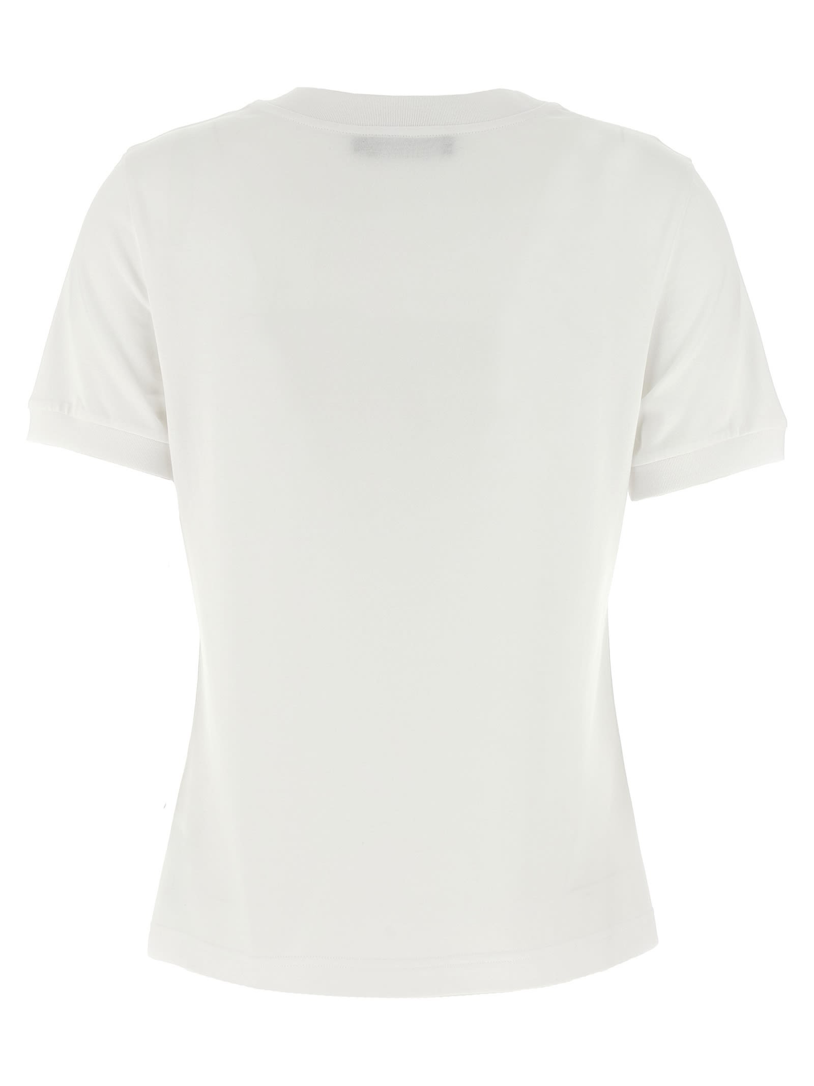 Dolce & Gabbana White T-shirt With Bow On The Front And Dg Logo