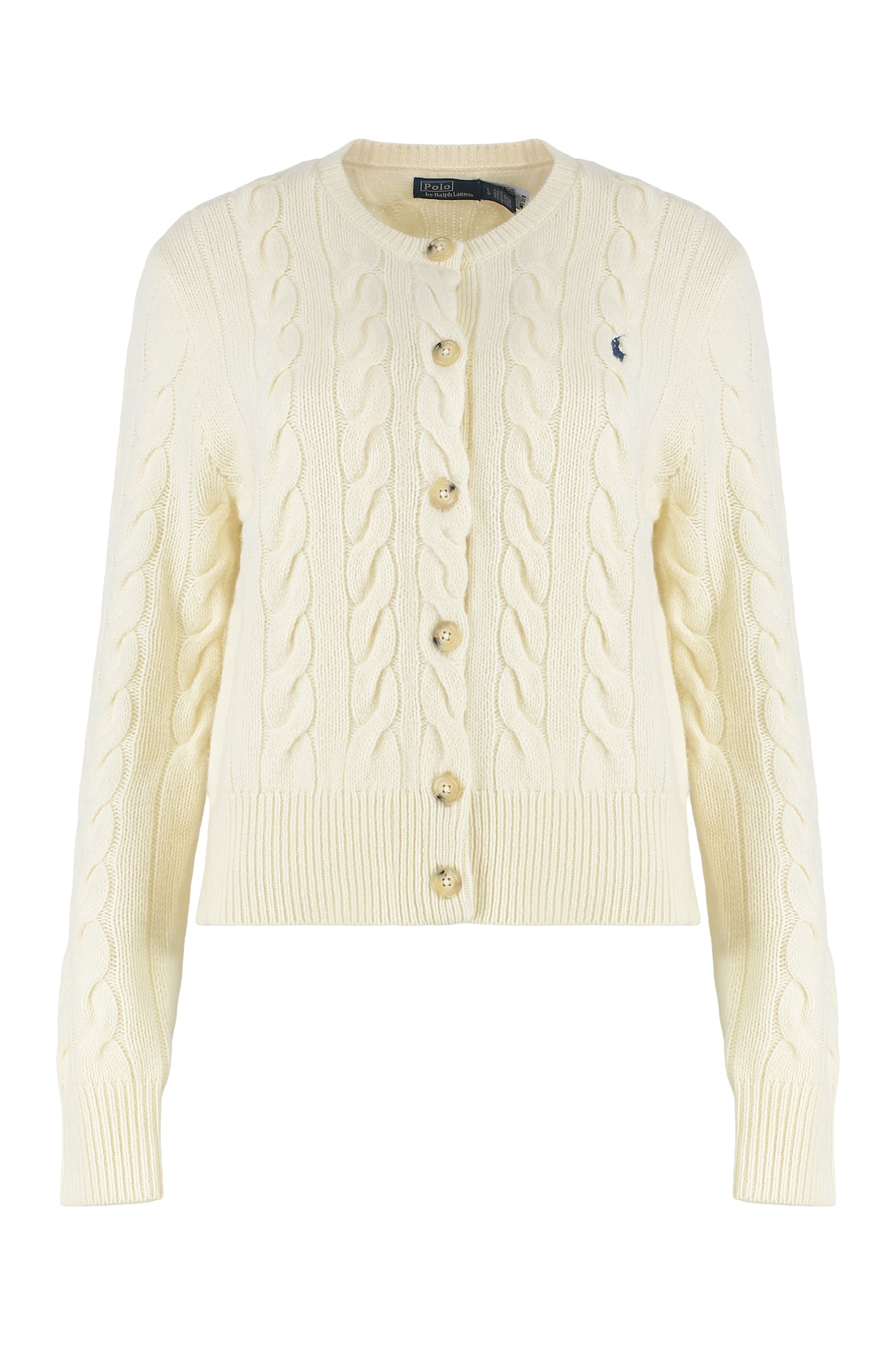 Polo Ralph Lauren Cardigan In Cable Knit In White