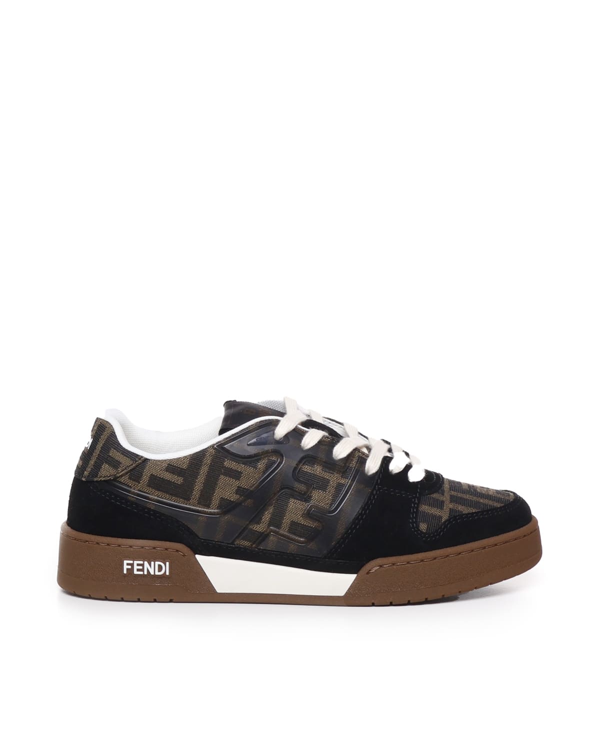 Shop Fendi Match Sneakers In Brown