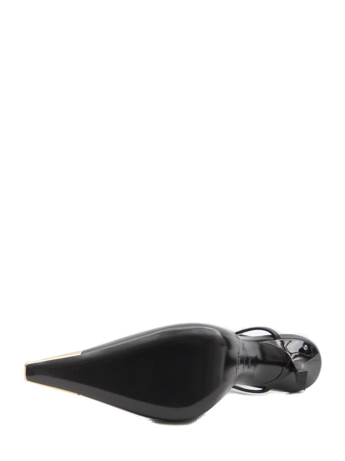 Shop Saint Laurent Jeanne Slingback Pumps In Nero