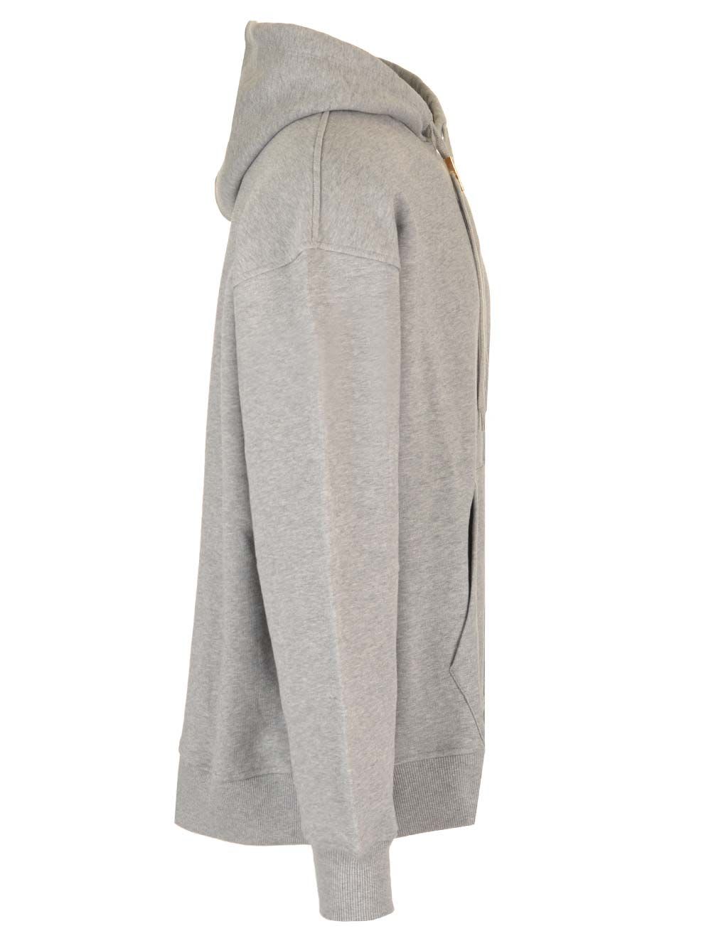 Shop Valentino Cotton Hoodie In Grey