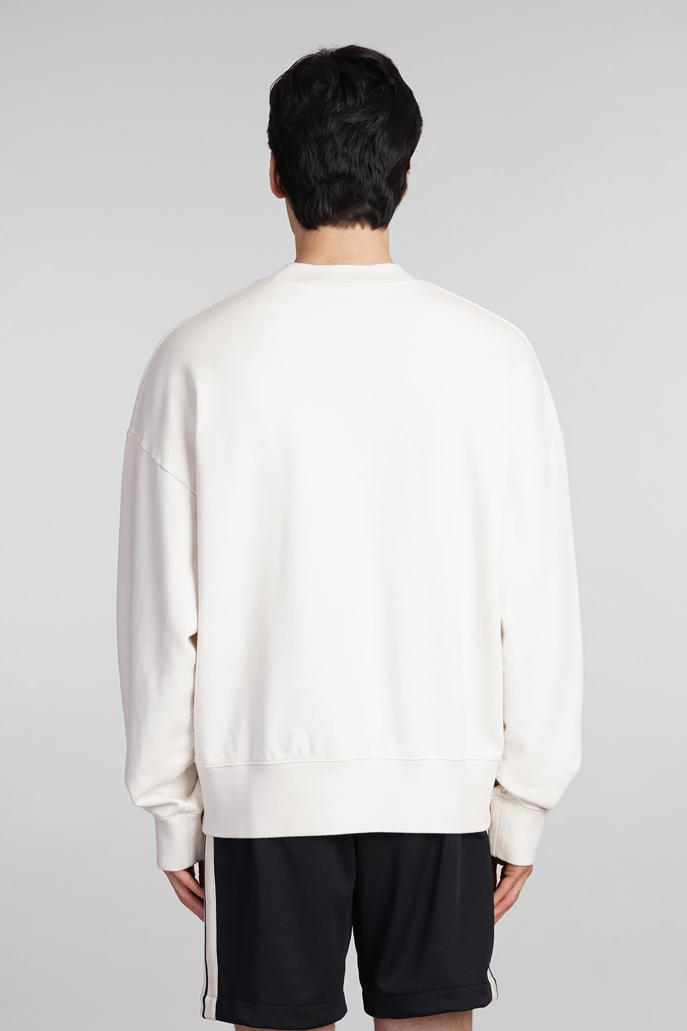 Shop Palm Angels Sweatshirt In Beige Cotton