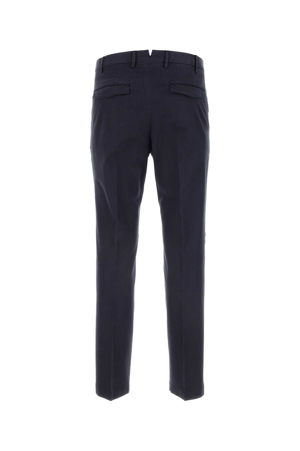 Pt01 Blue Stretch Cotton Blend Pant In Bluscuro