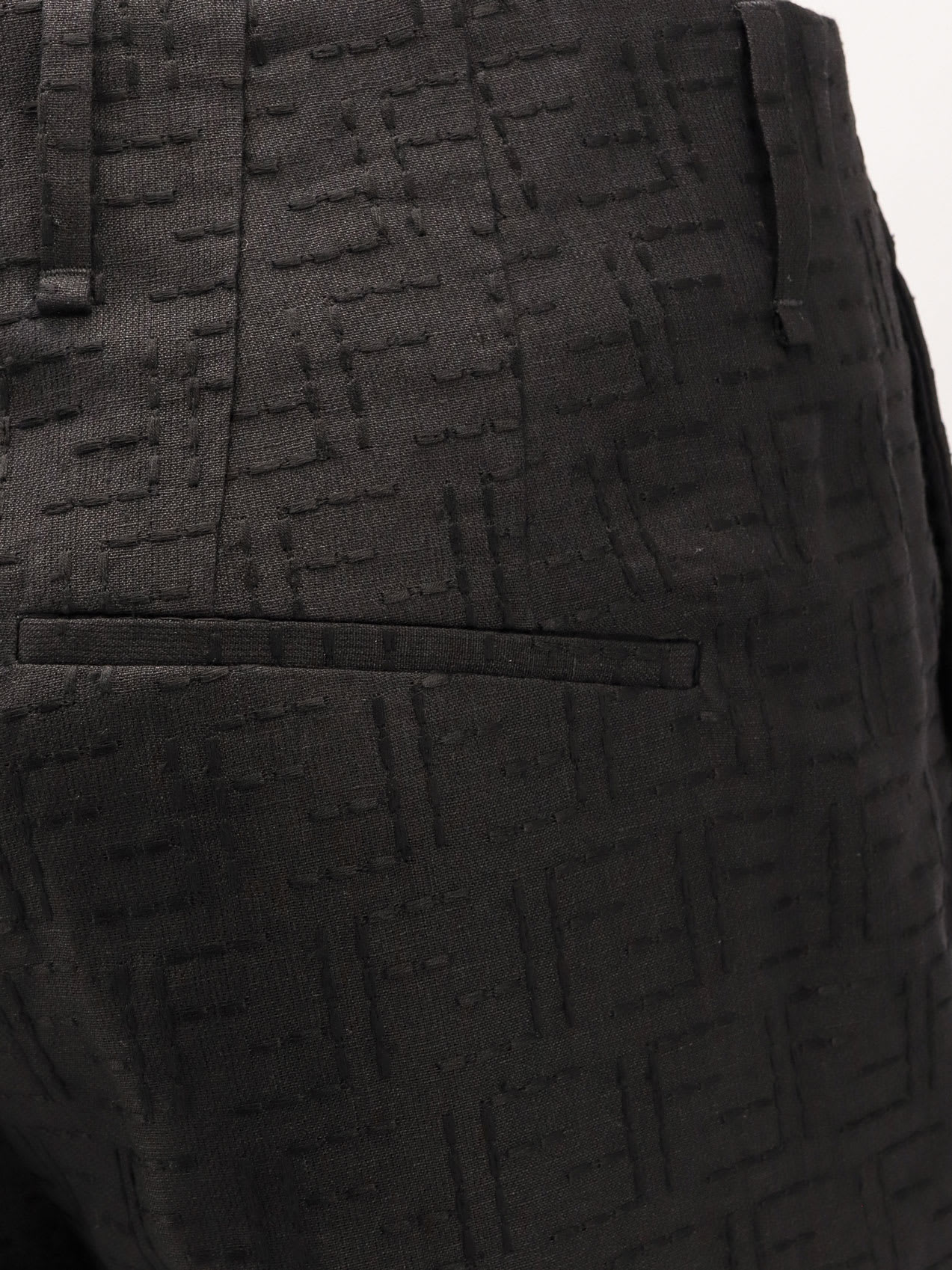 Fendi Ff Jacquard Straight-leg Pants In Black