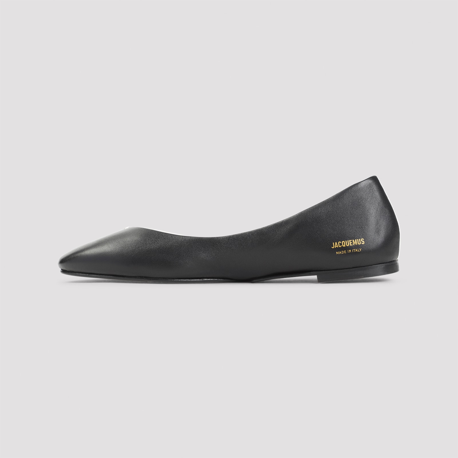 Jacquemus Ovalo Two-tone Ballet Flats In Black