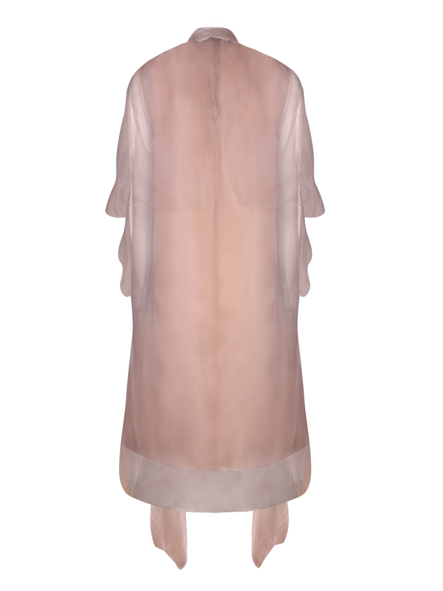 Prada Powder Pink Voile Dress In Pink