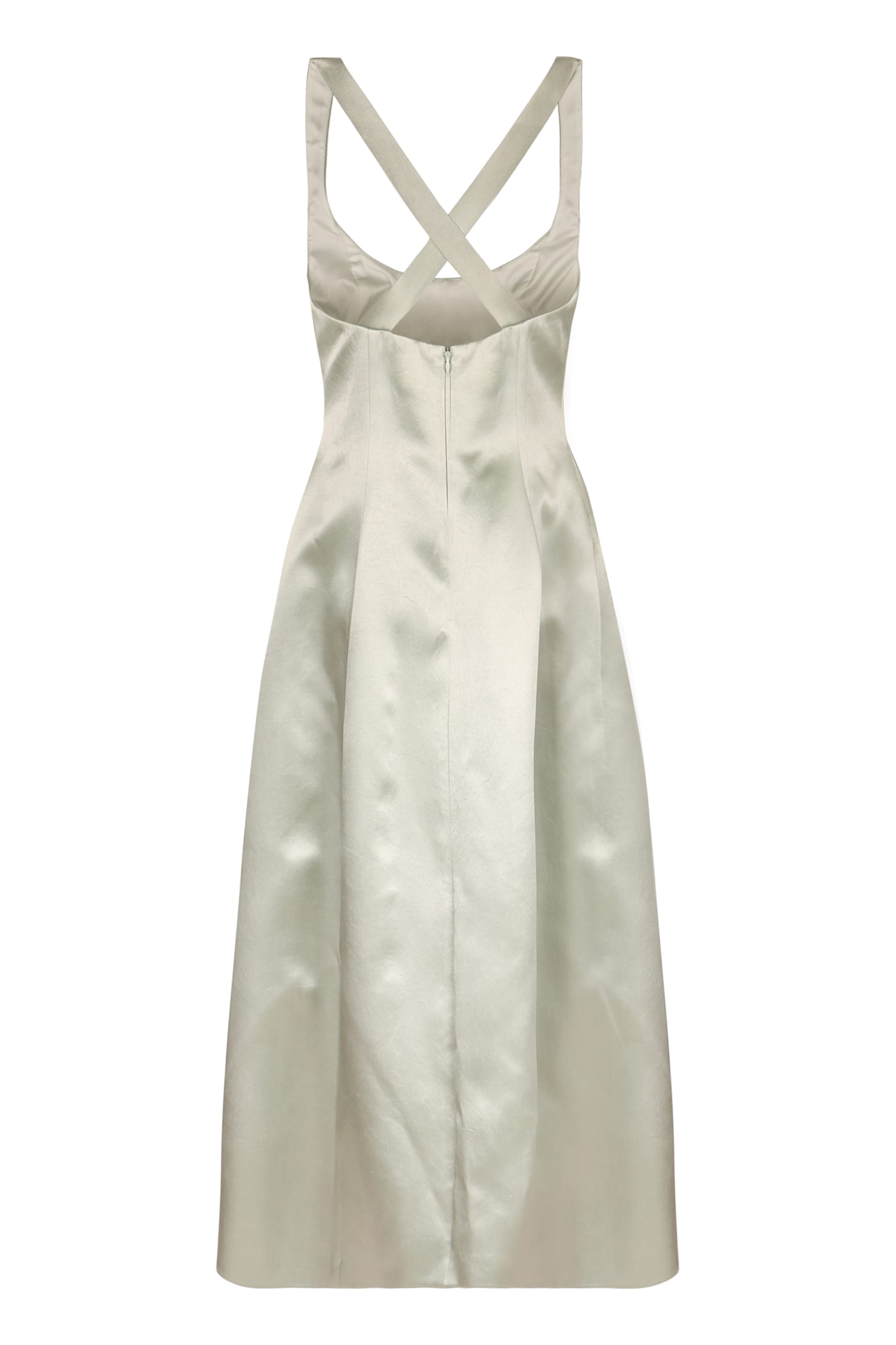 Philosophy Di Lorenzo Serafini Midi Dress With Crossed Straps In Green