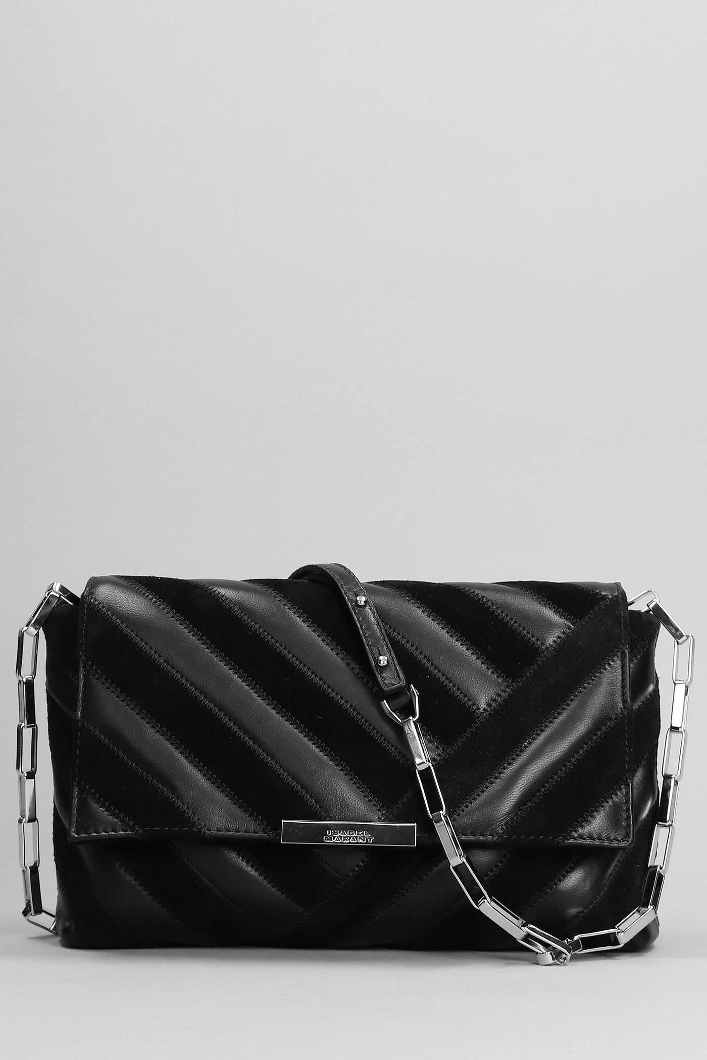 Isabel Marant Merine Hand Bag In Black Suede And Leather
