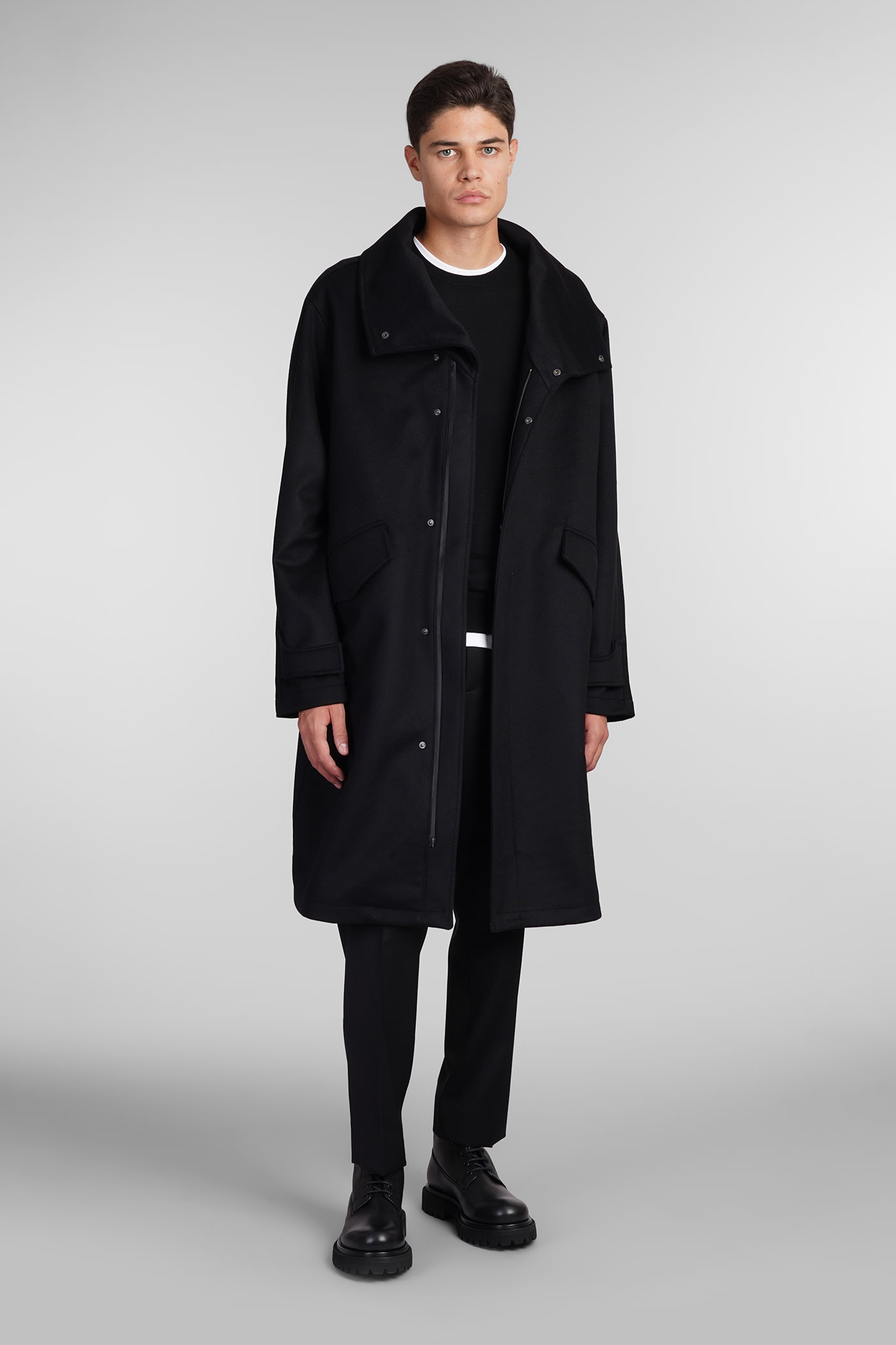 Shop Costumein Parka Coat In Black Wool