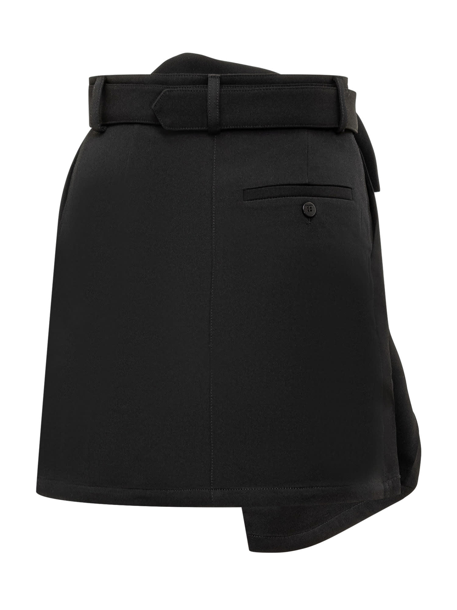 Shop Jw Anderson Fold Over Mini Skirt In Black