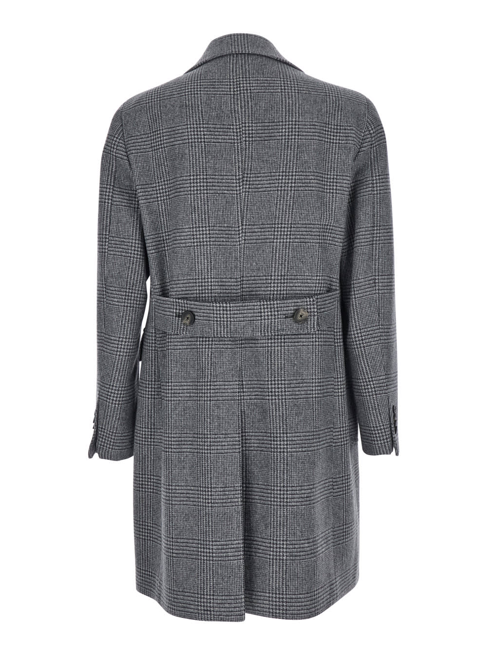 Tagliatore Londra Grey Oversized Double-breasted Coat With All-over Stripes Motif In Wool Blend Man In Gray