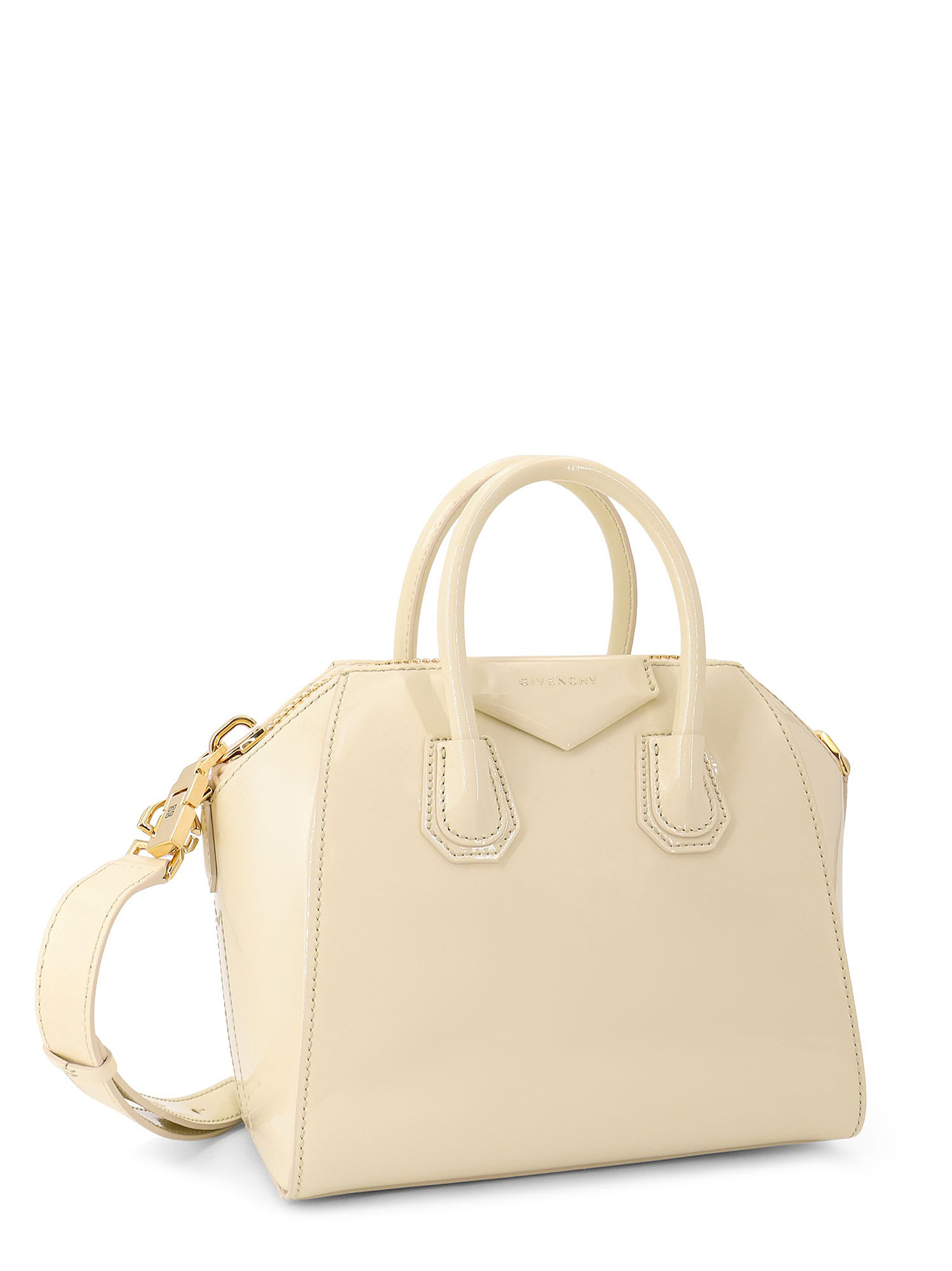 Givenchy Antigona Mini Patent Leather Bag In White