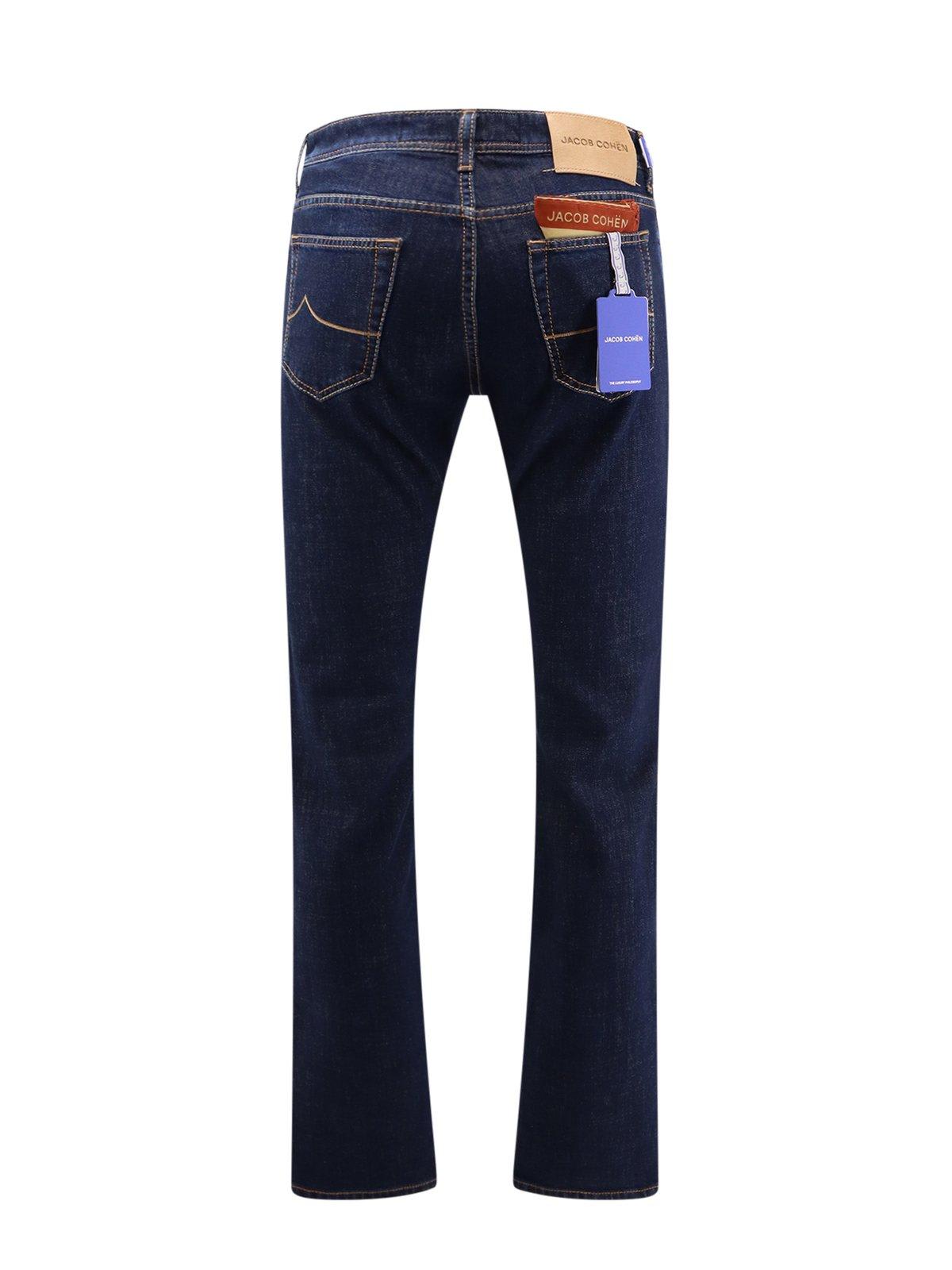 Jacob Cohen Bard Logo Patch Jeans In Blue
