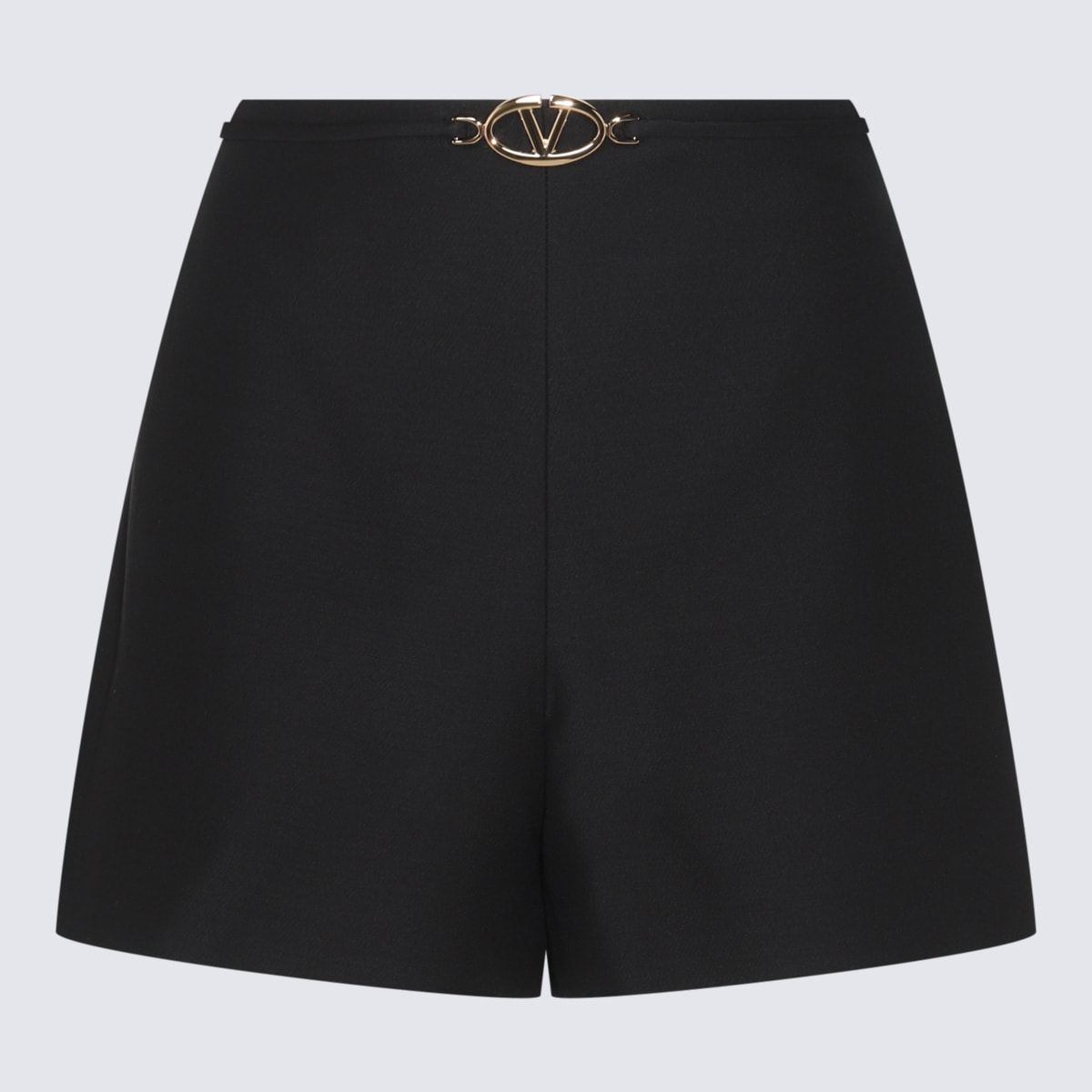 Shop Valentino Black Wool Shorts