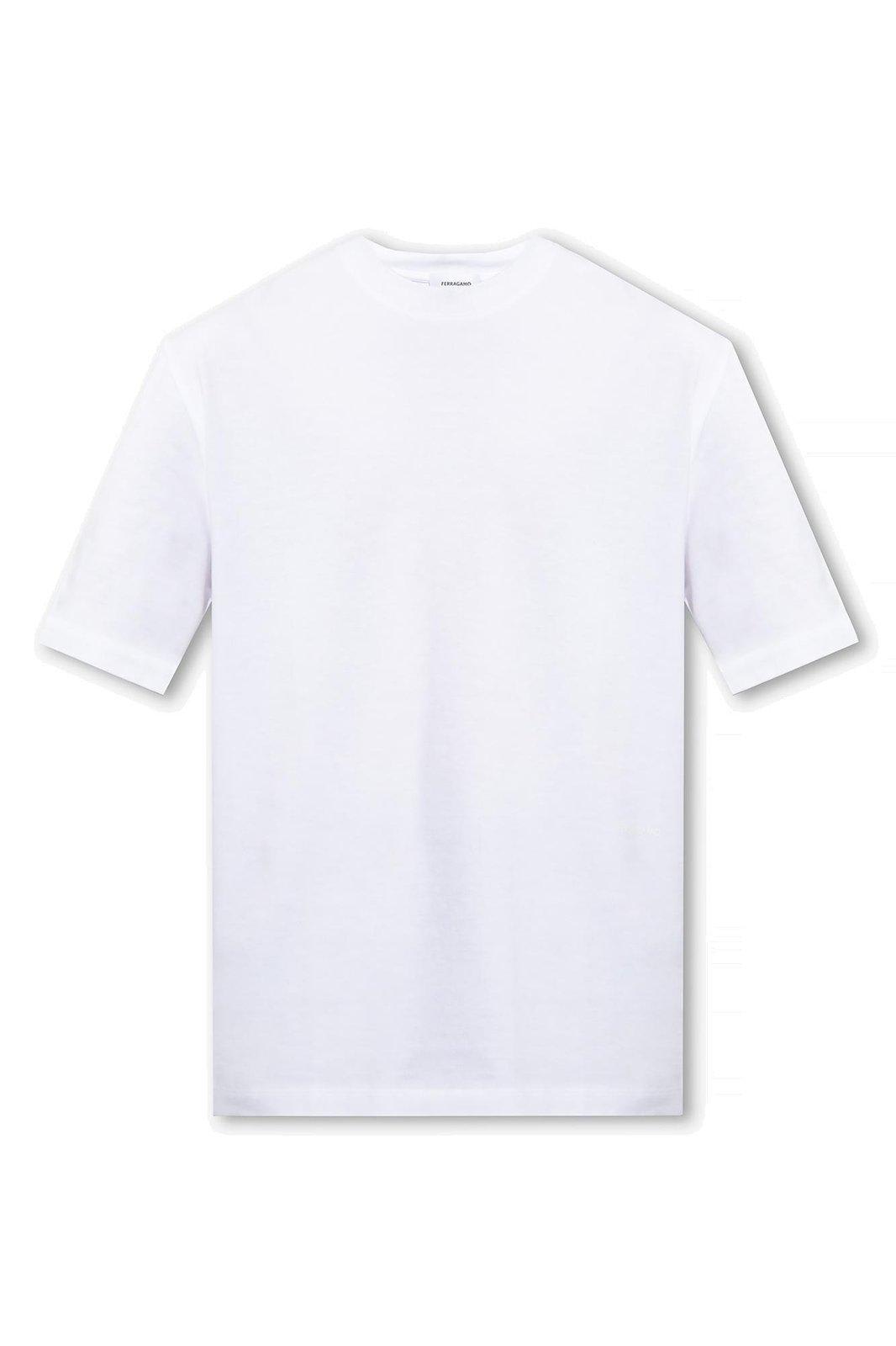 Shop Ferragamo Short-sleeved Crewneck T-shirt In White
