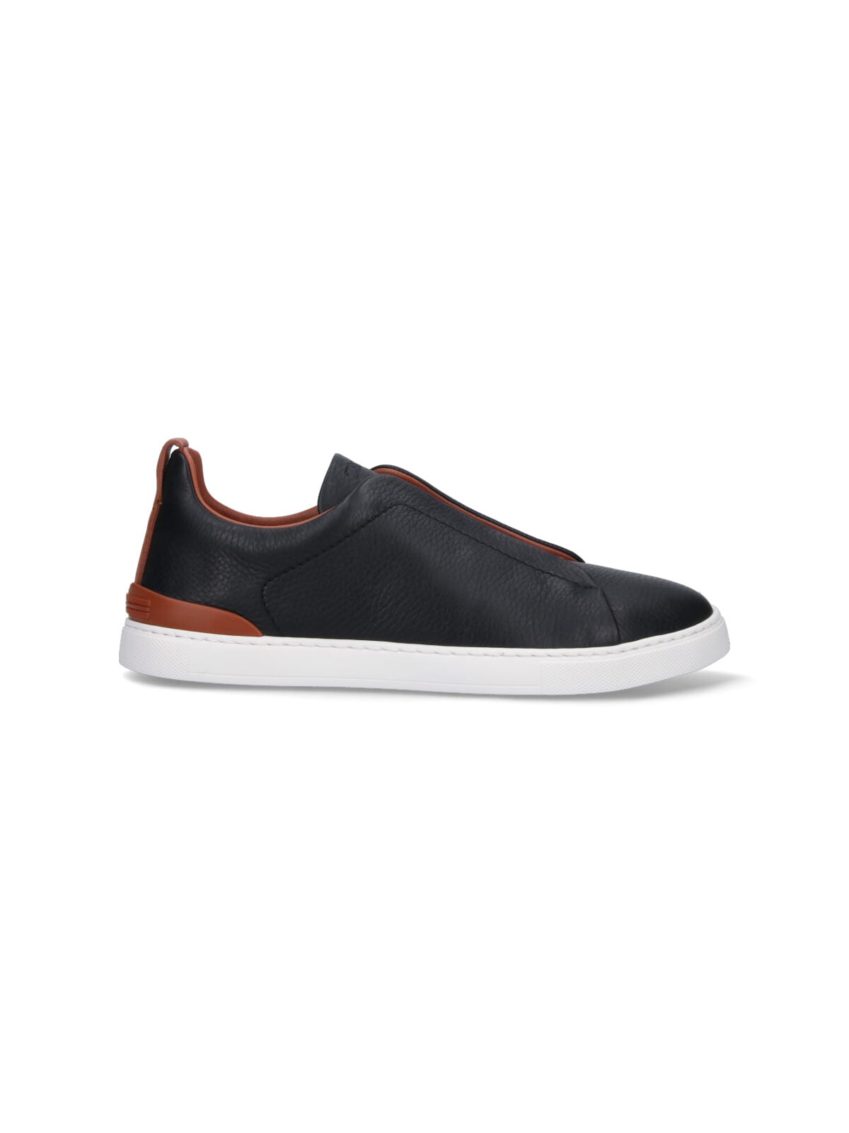 Zegna Sole Contrast Sneakers Pull Tab In Black