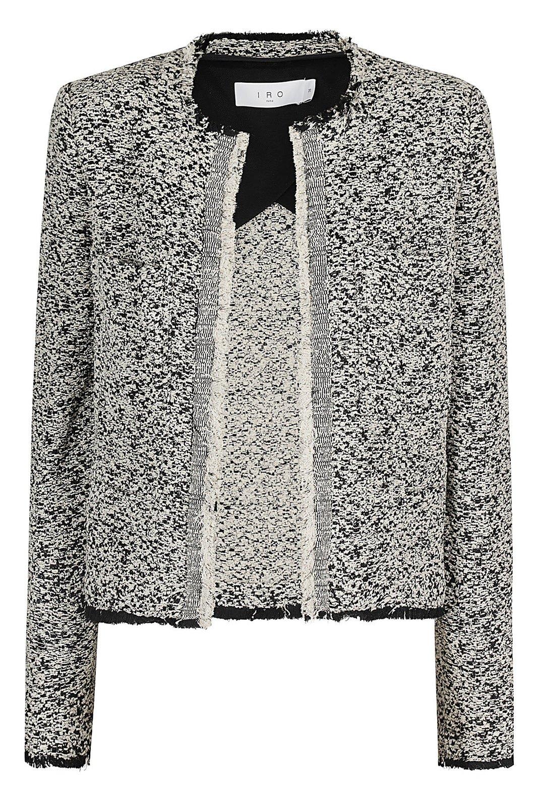 Iro Hazela Cropped Tweed Jacket In Black