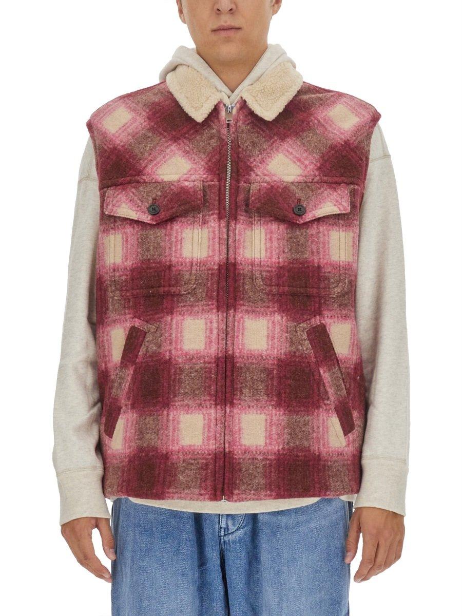 Plaid Checked Zip-up Gilet
