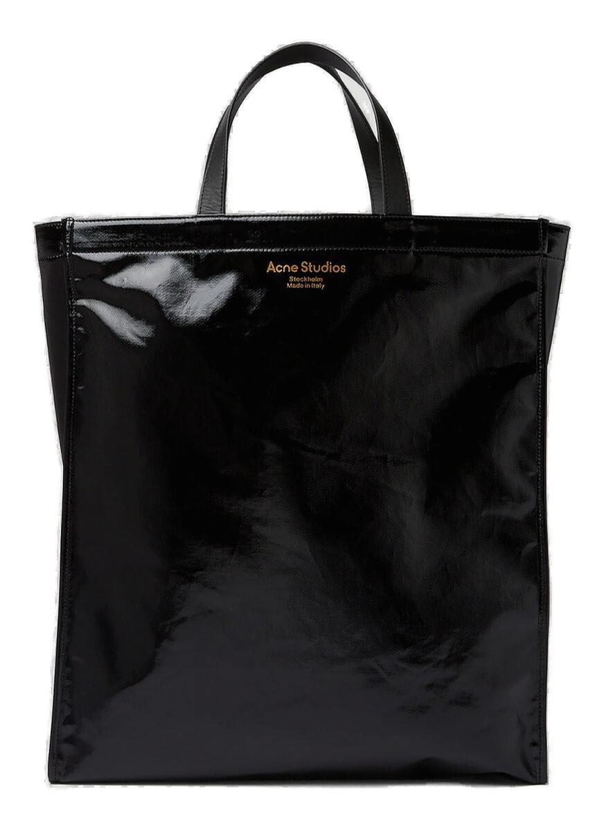 Acne Studios Shiny Logo Print Tote Bag