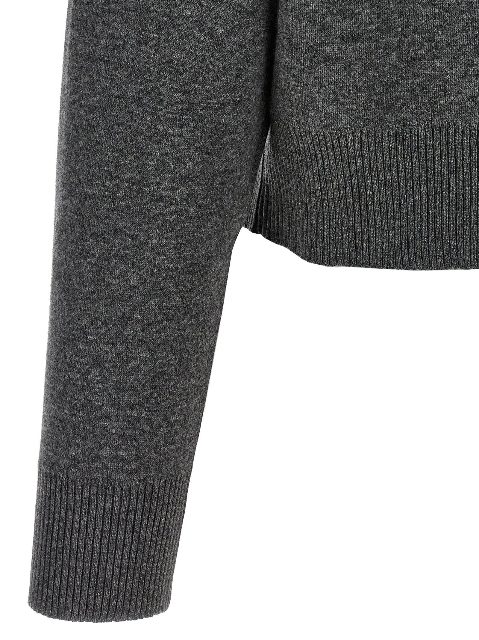 Brunello Cucinelli Shiny Zipper Pull Wool Cardigan In Gray