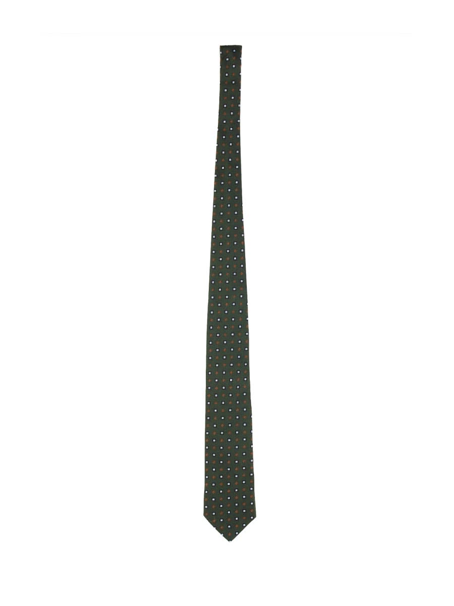 Shop Etro Silk Tie In Green