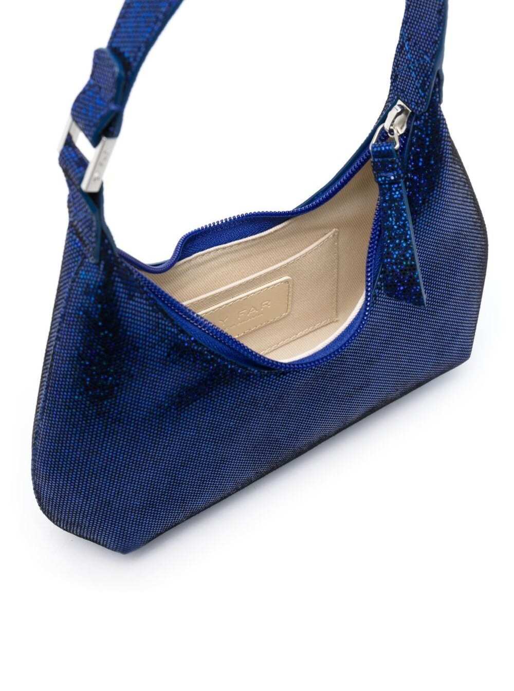 By Far Blue Baby Amber Mini Bag Disco Dot Leather Effect Woman In Blu