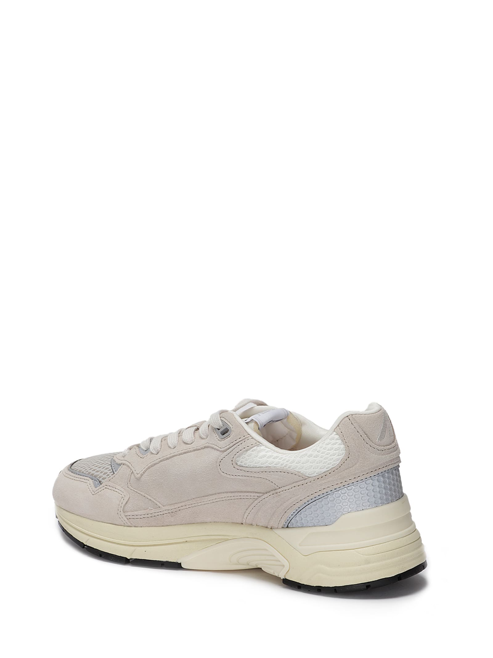 Autry White And Silver Leather Hyperway Sneakers In Neutral