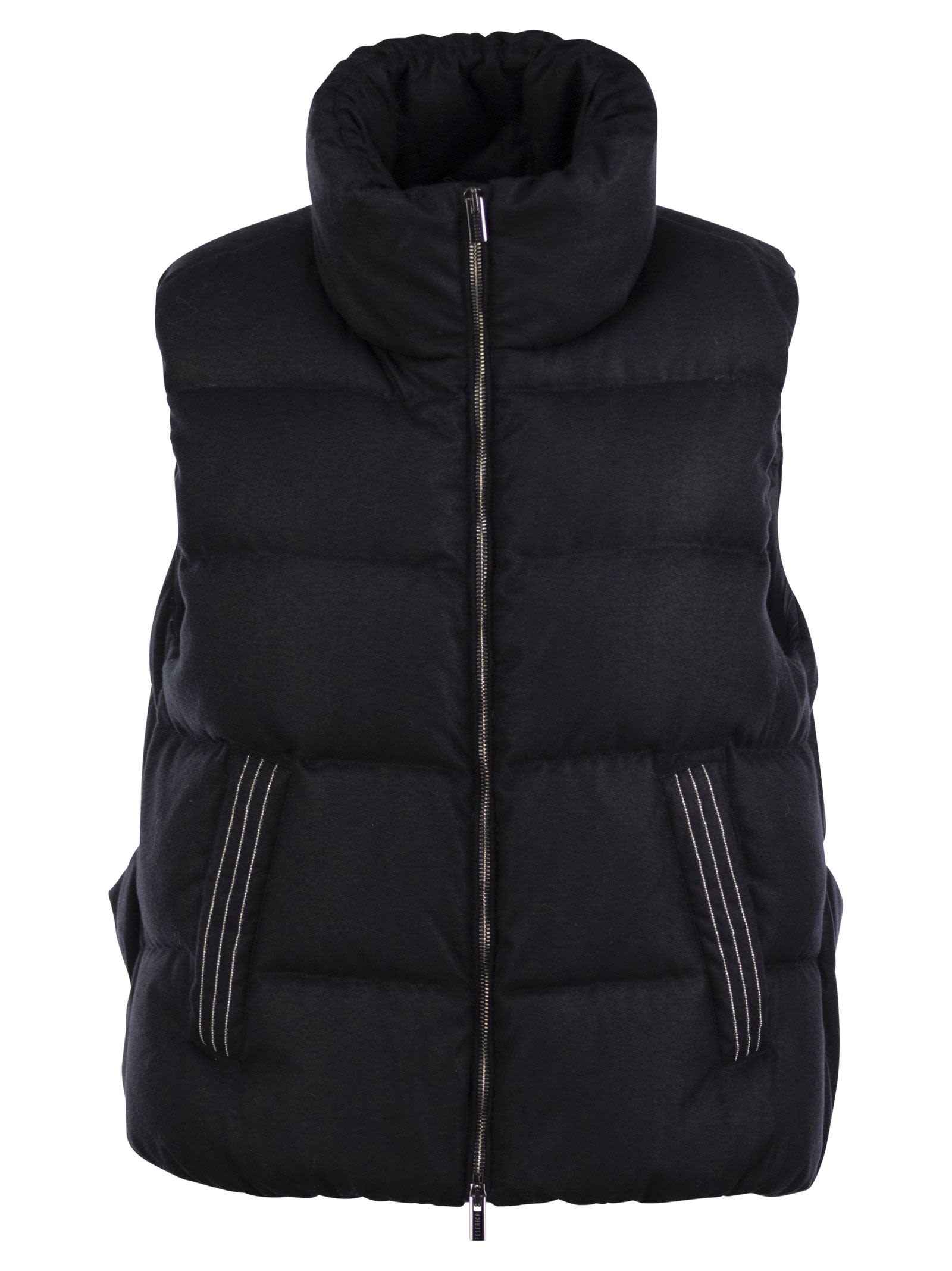 Down Vest With Light Point Detail