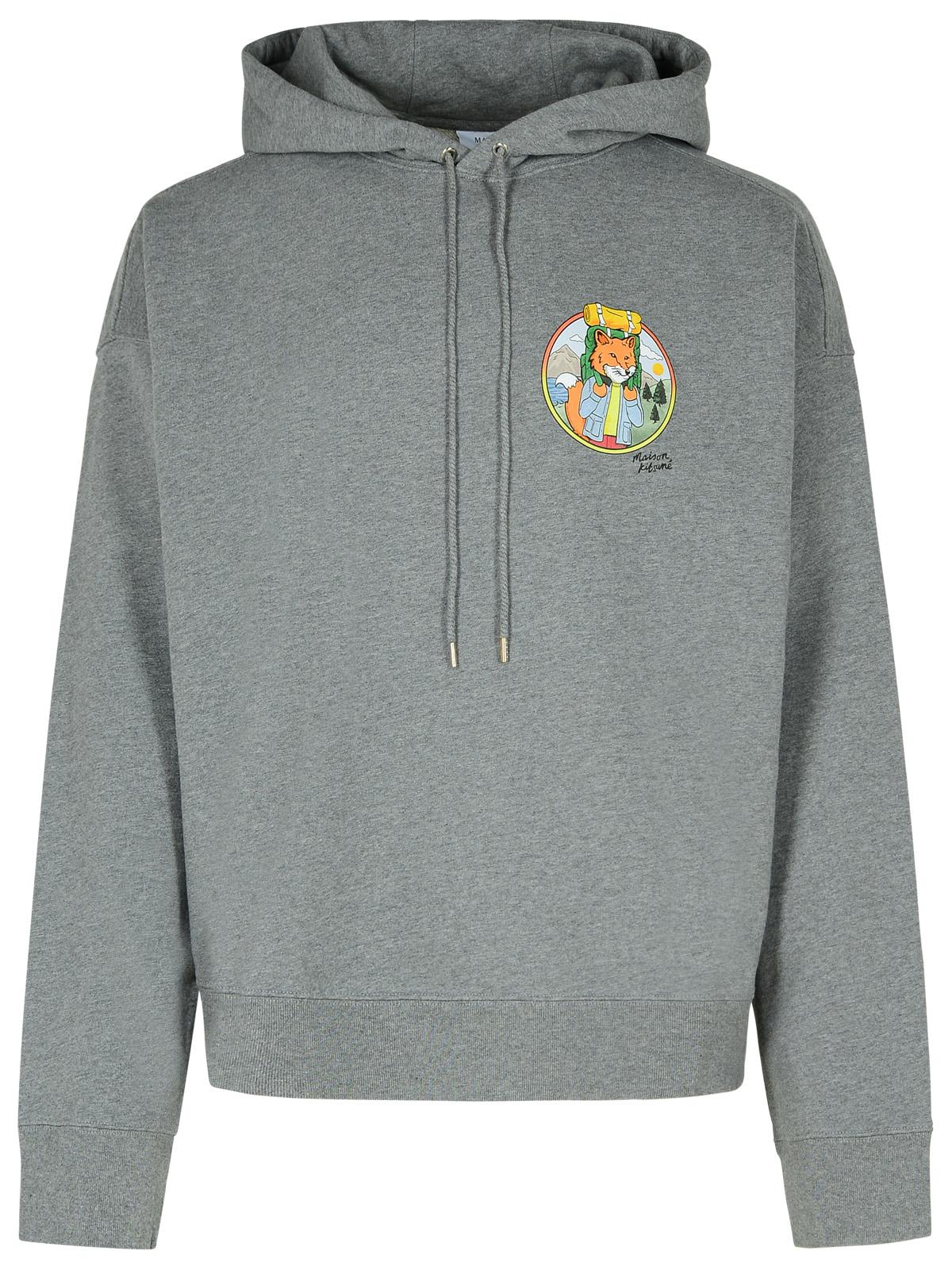 Maison Kitsuné rambling Grey Cotton Sweatshirt