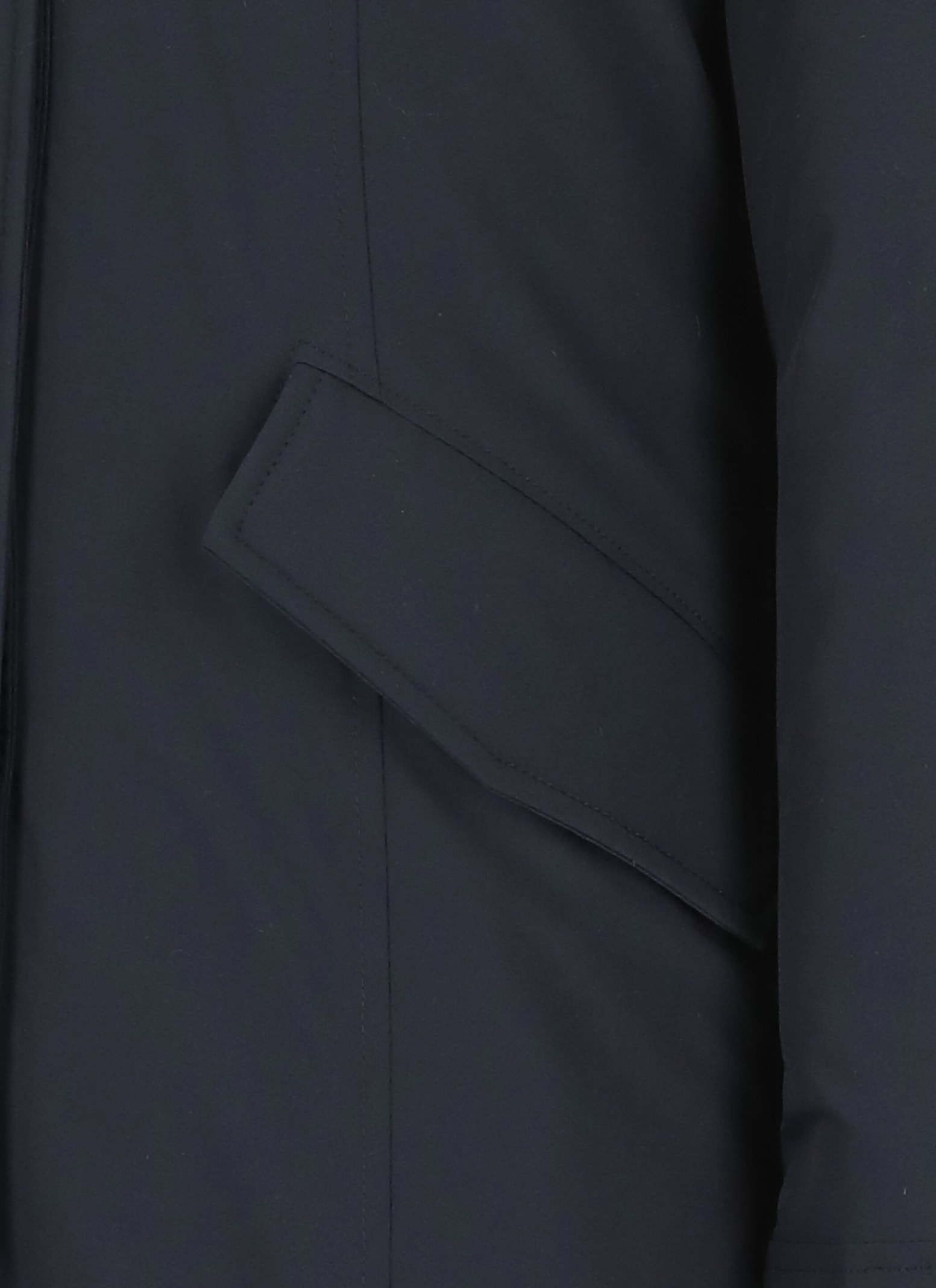 Woolrich Arctic Parka In Ramar Cloth With Removable Fur In Blue