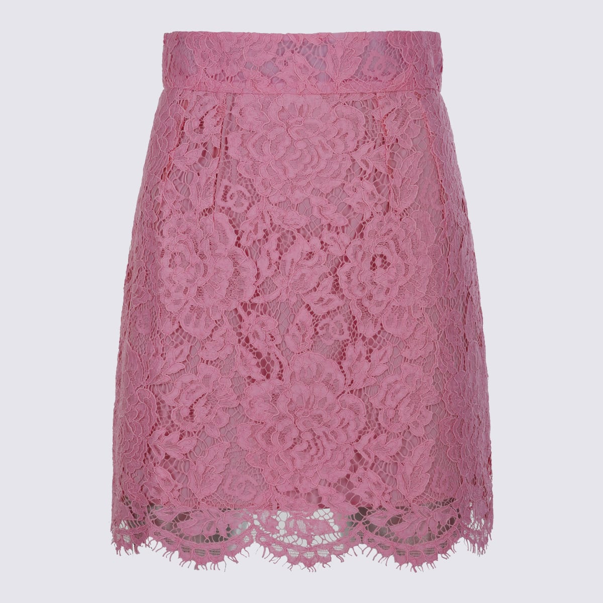 Shop Dolce & Gabbana Pink Silk Blend Skirt